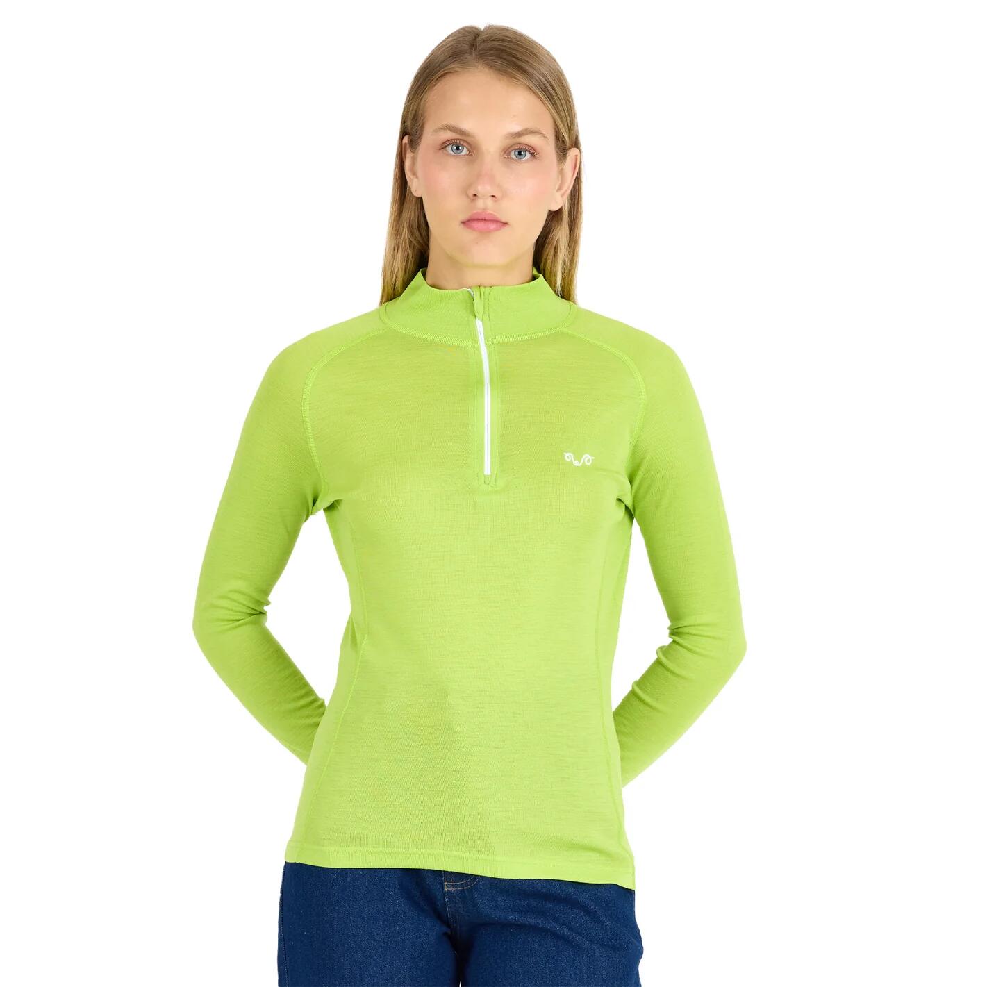 Vega - damska koszulka 100% merino wełna 195 g/m² z zamkiem YKK