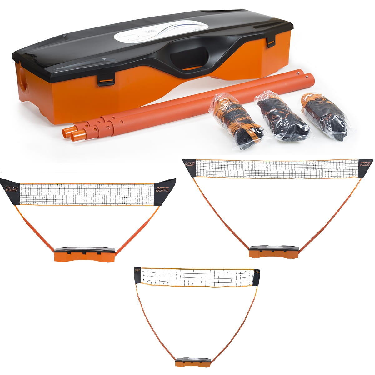 Zestaw siatek do badmintona tenisa i siatkówki 3w1 w walizce