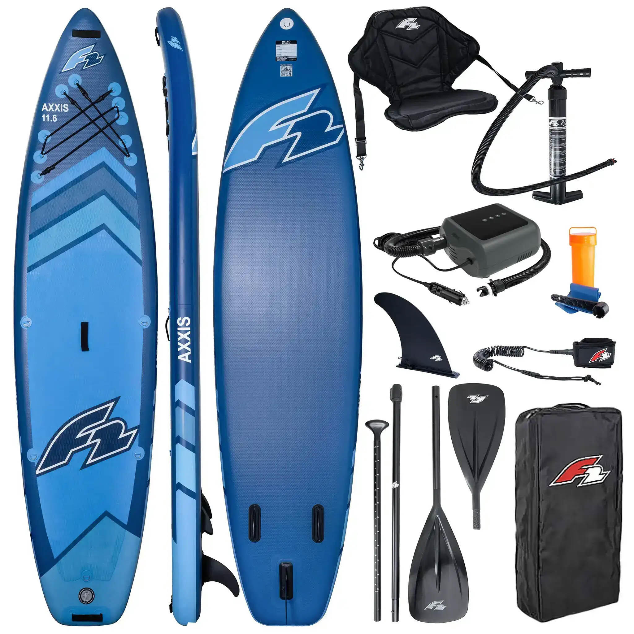 Deska pompowana SUP F2 Axxis 11'6" Navy Blue Combo + Pompka Elektryczna