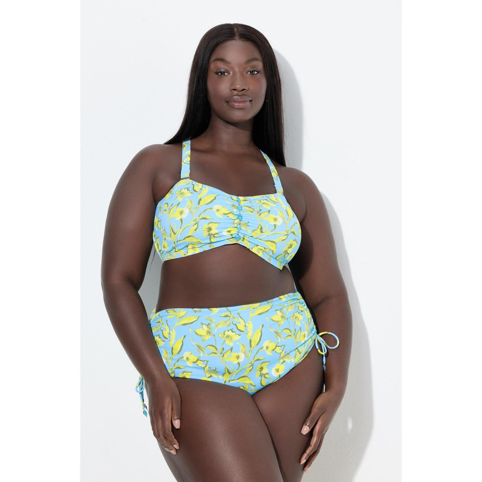 Damskie Bikini kwiaty ozdobne tasiemki regulowane ramiączka