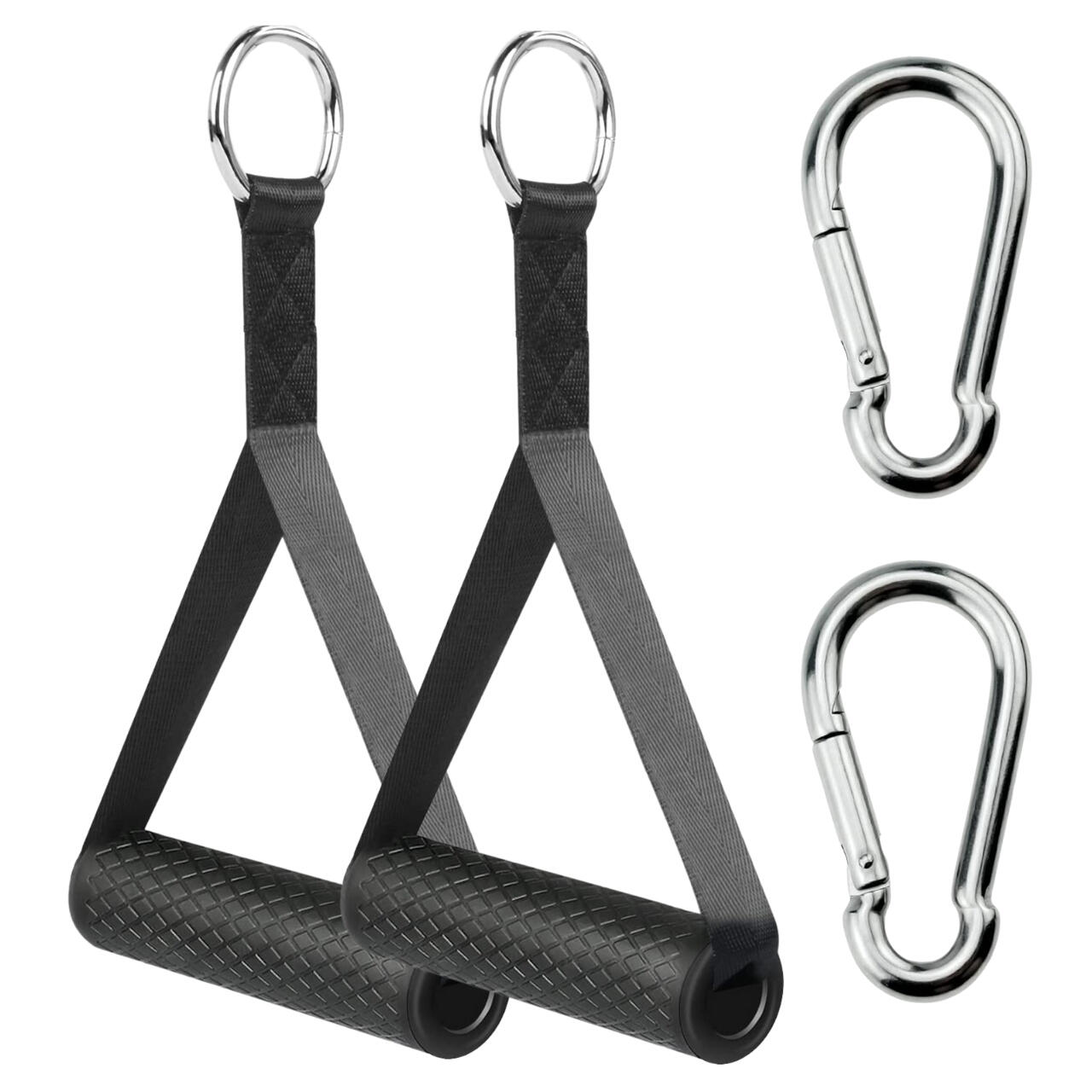 Uchwyty do gum do ćwiczeń Power Bands do wyciągu zestaw 2 szt. z karabińczykami