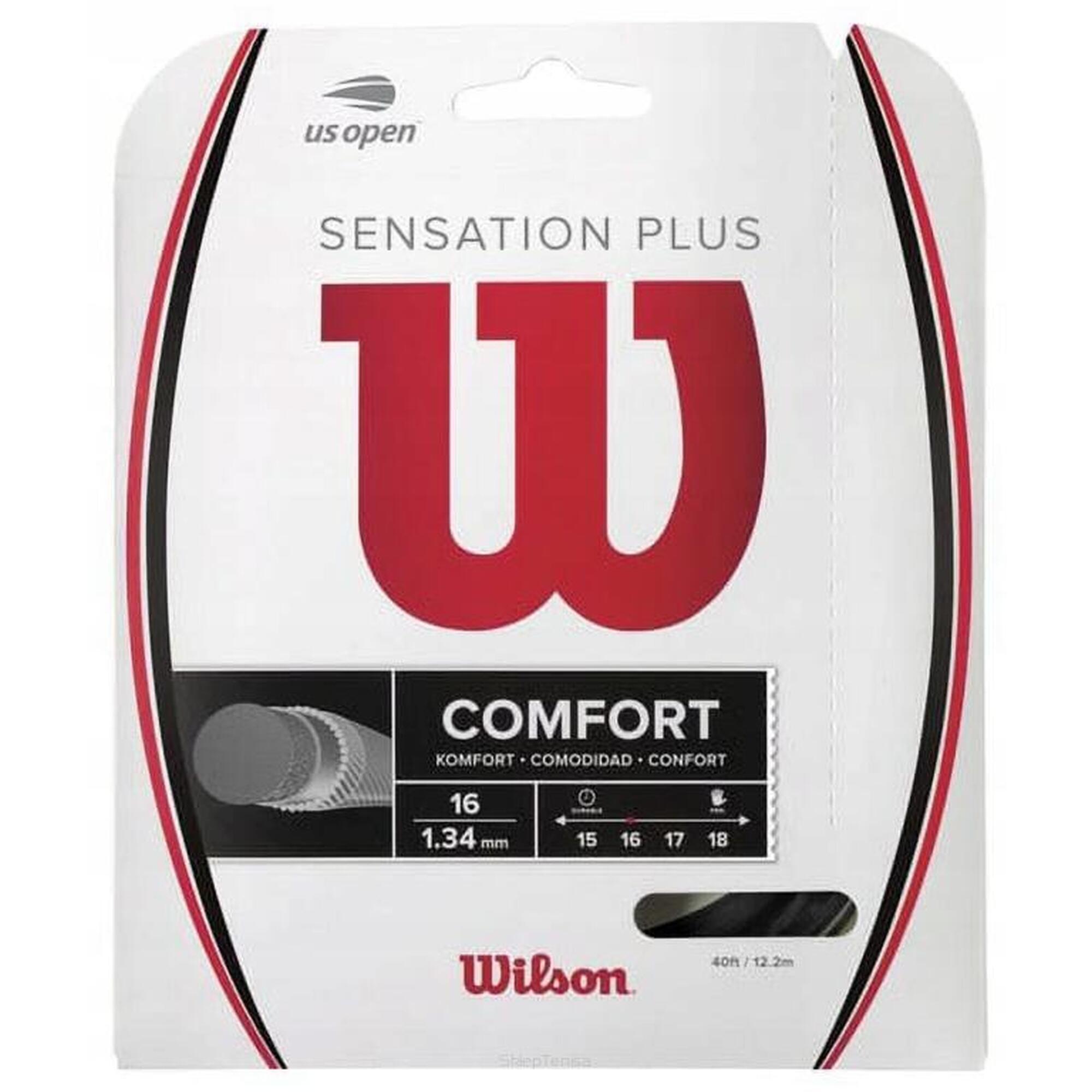 Naciąg tenisowy Wilson Sensation Plus (12,2 m) 1,34mm czarny