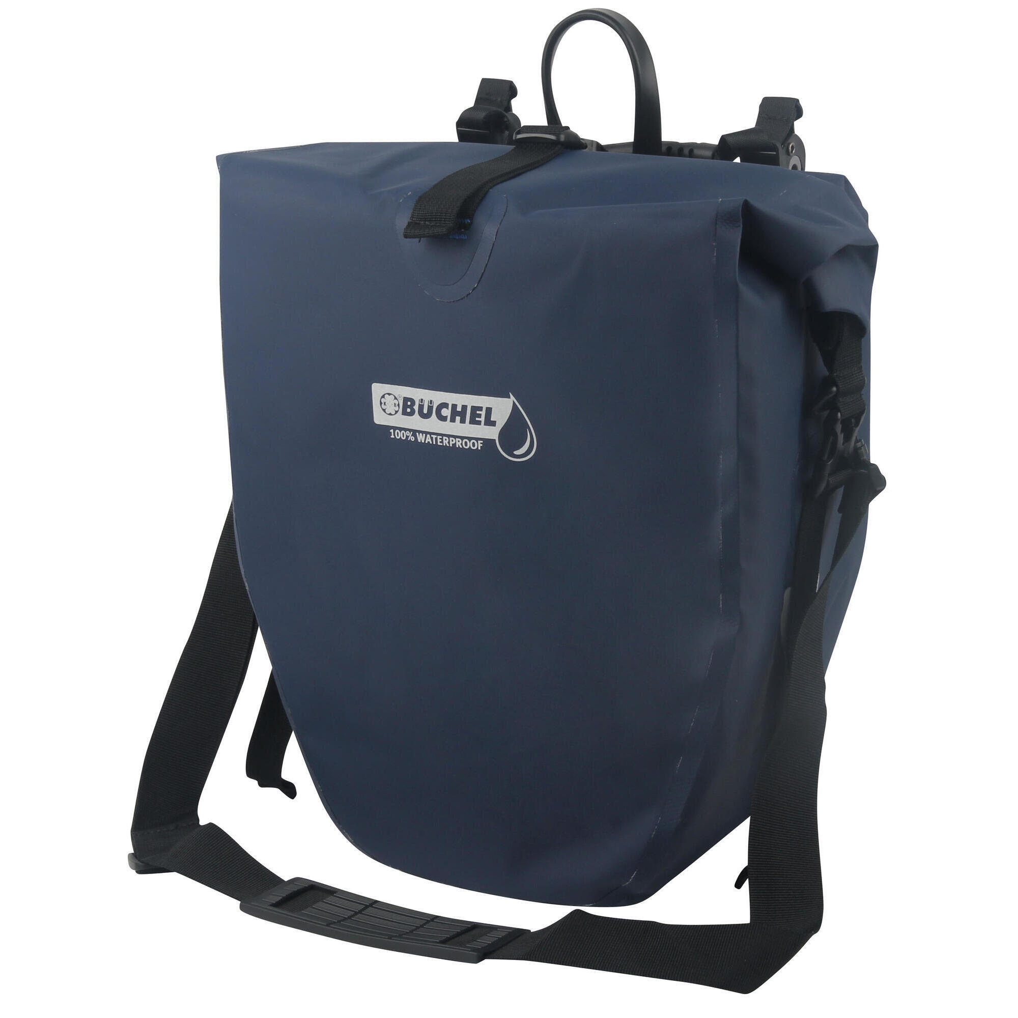 Pojedyncza Torba Rowerowa 100% Wodoodporna 25,4 Litra - Ciemnoniebieska