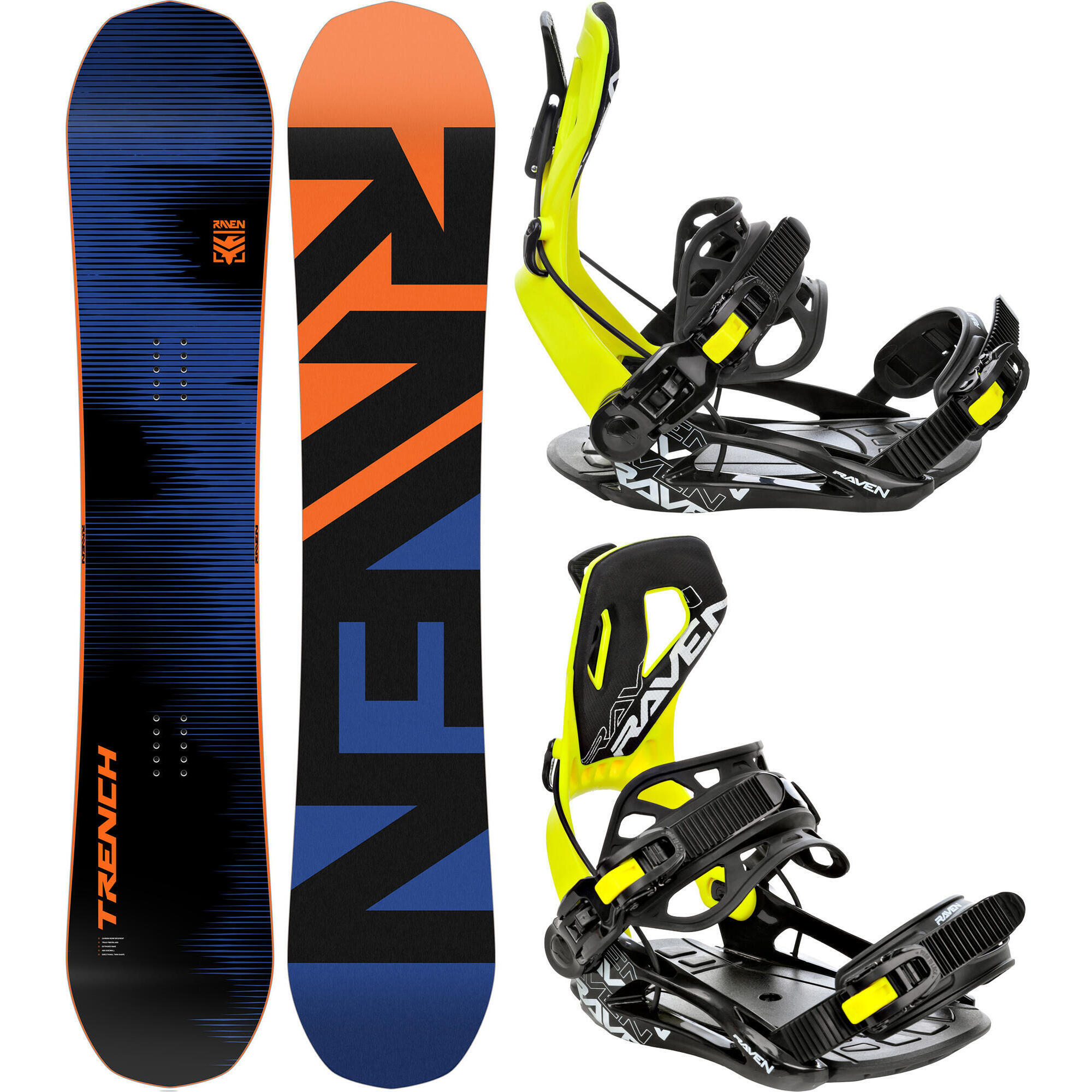 Zestaw Deska snowboardowa Raven Trench Carbon + wiązania Raven FTM450