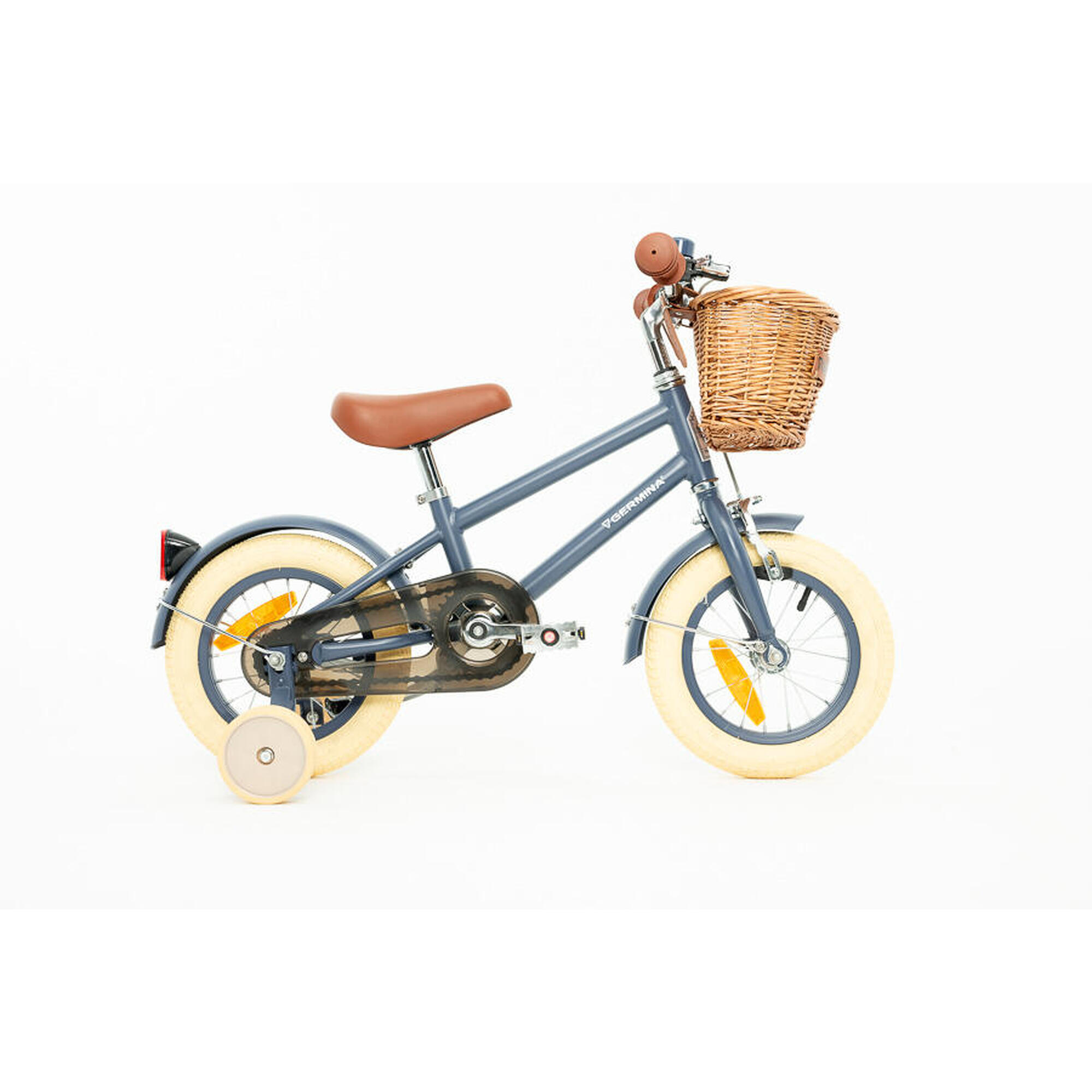 Rower dziecięcy 12" VINTAGE GERMINA kółka boczne, koszyk