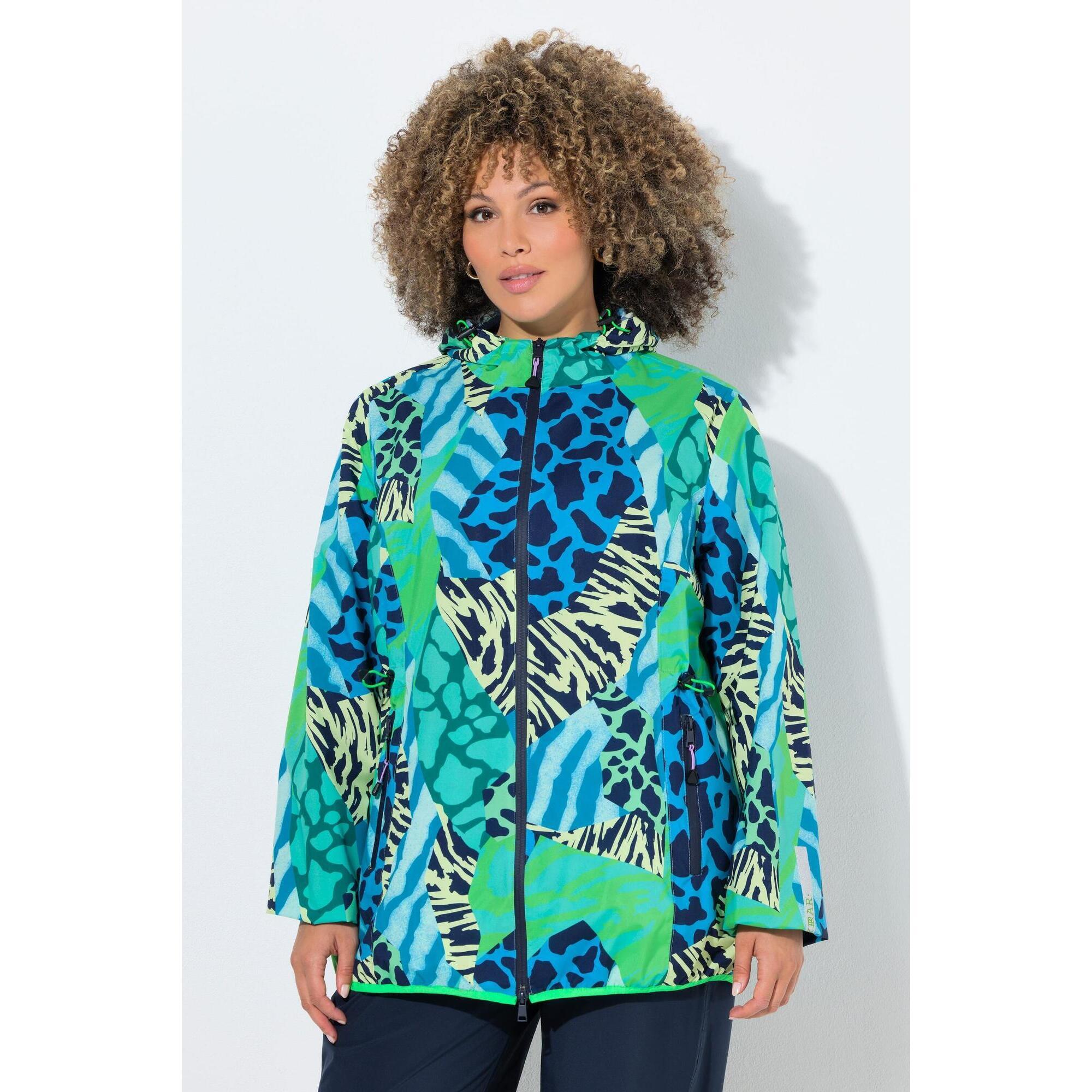 Damskie Funkcyjna kurtka przeciwdeszczowa wzór zwierzęcy elementy odblaskowe