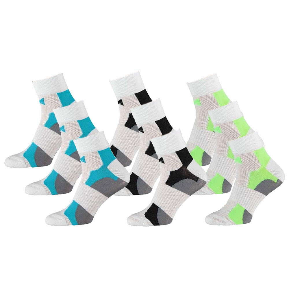 Skarpety kolarskie Xtreme Quarter, 9 par, Multi Biały