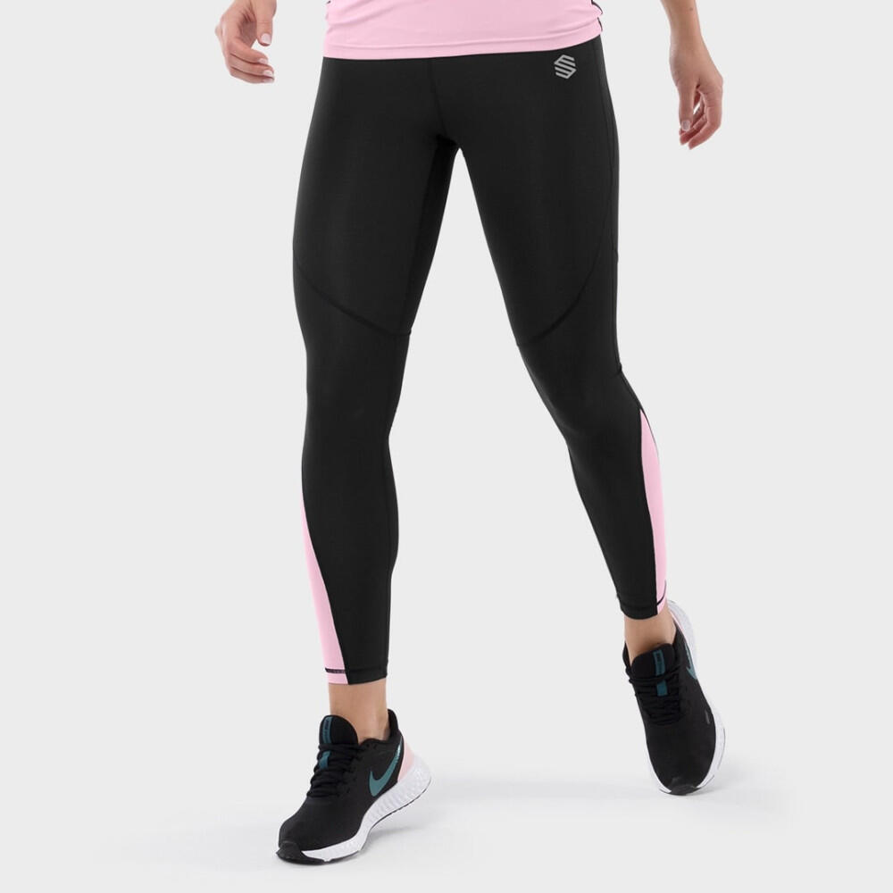 Kobieta Fitness Legginsy sportowe ze średnim stanem Air Pro SIROKO Czarny