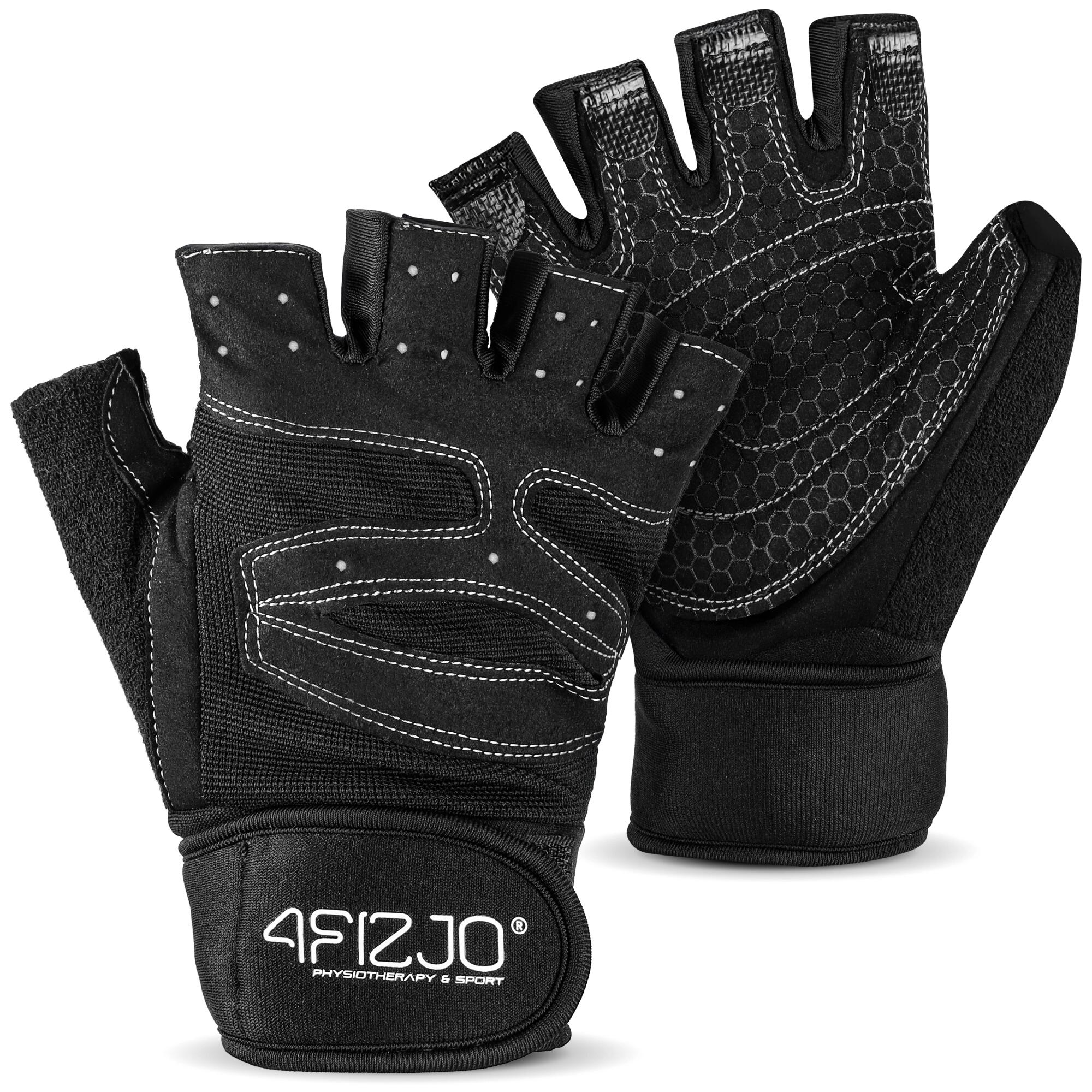 Rękawiczki treningowe na siłownię z usztywnieniem nadgarstka 4FIZJO