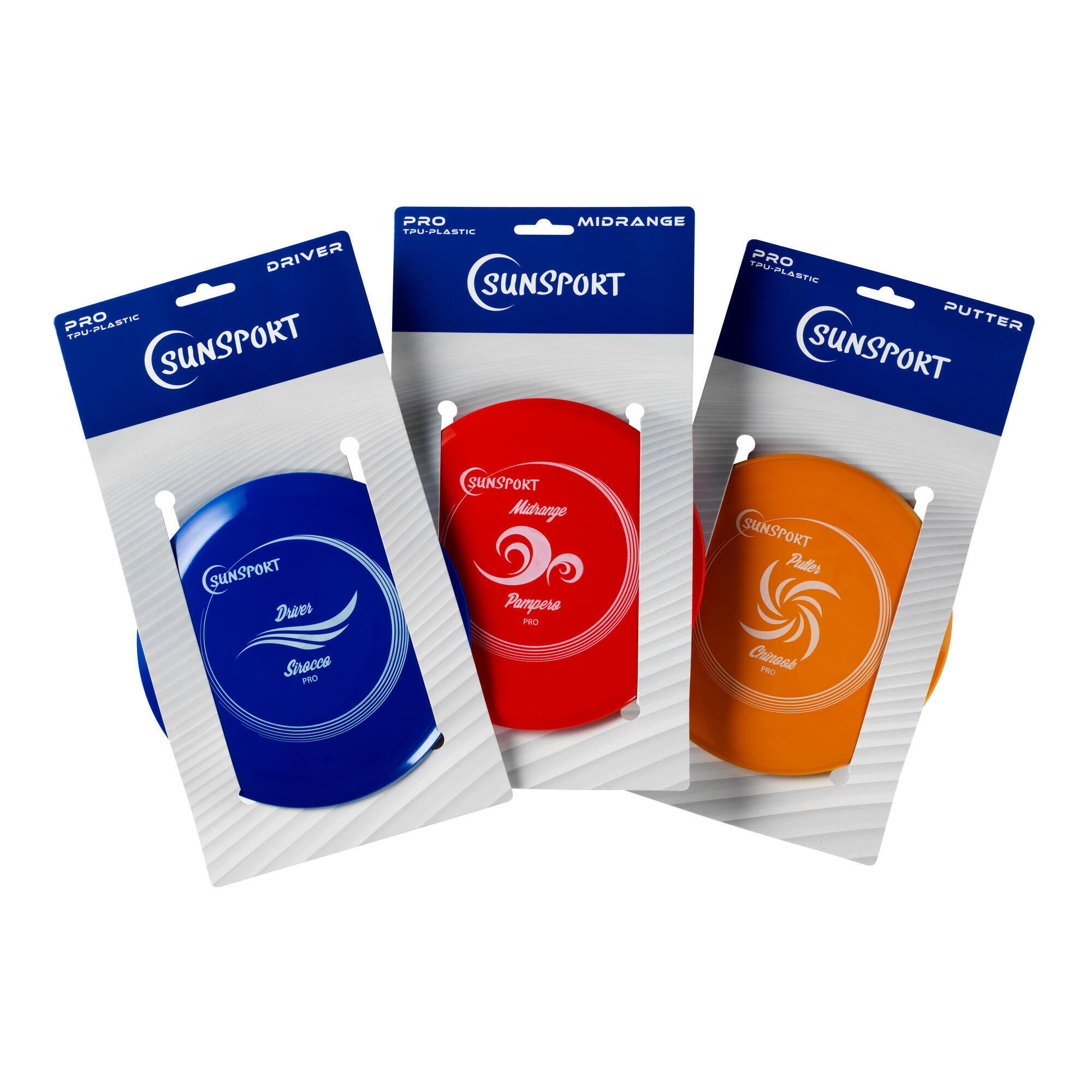 Sunsport Discgolf set PRO Putter Mid Range Driver