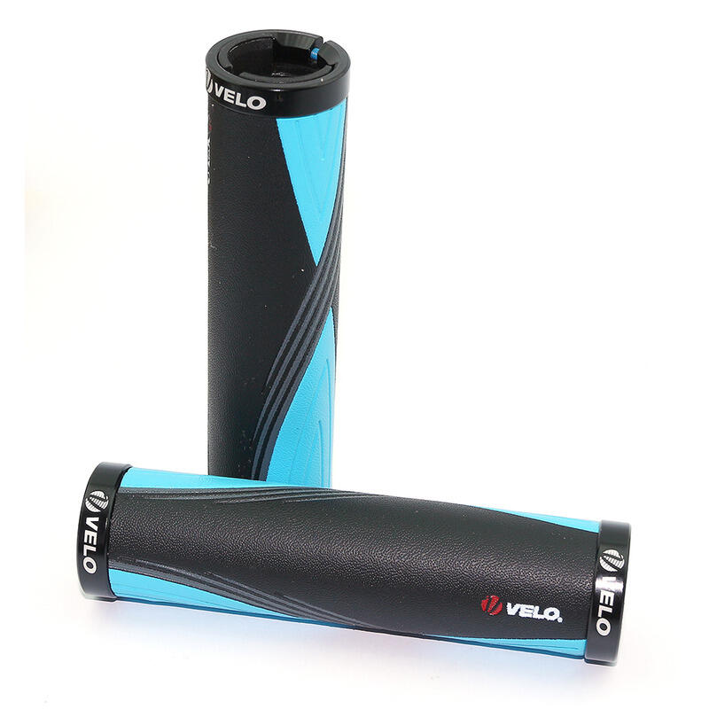 Uchwyty rowerowe z Pu/gel i dwukolorowe szwy VELO