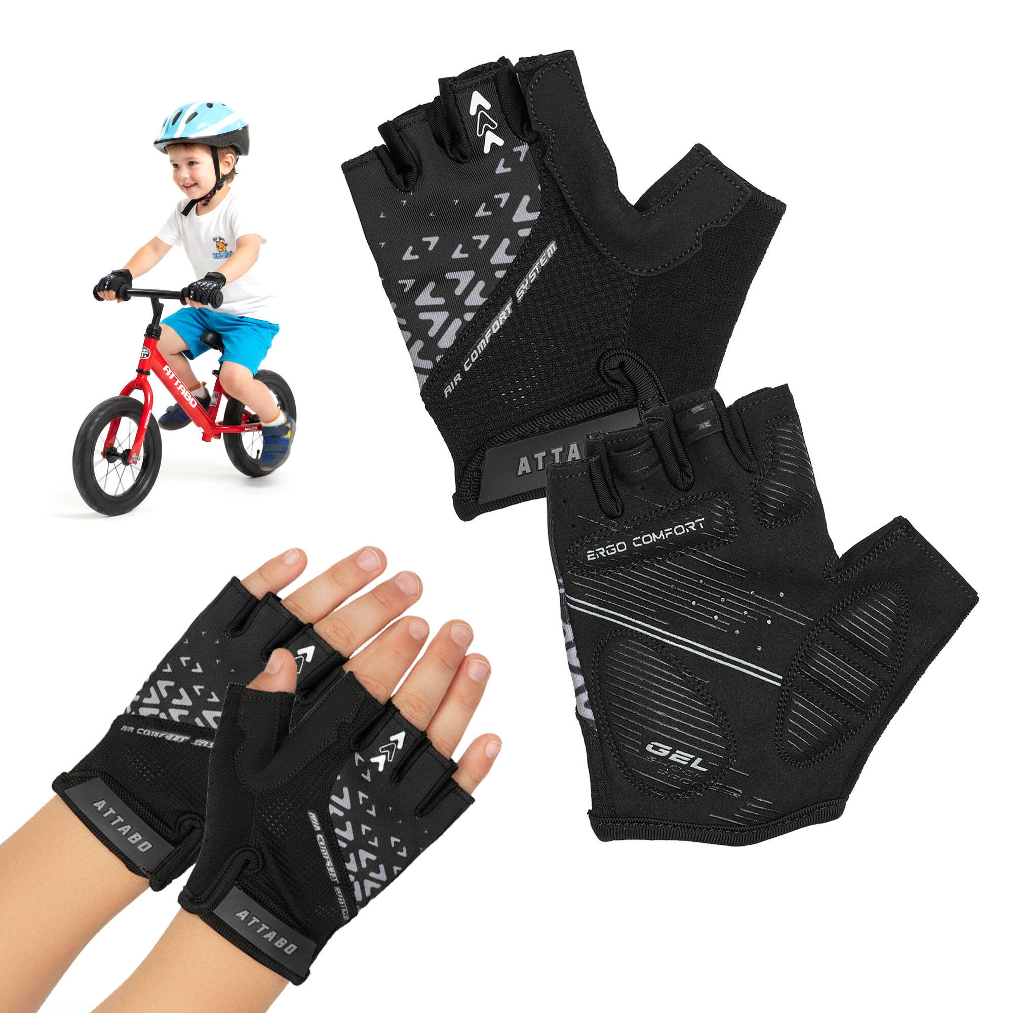 Rękawiczki rowerowe dziecięce ATTABO Vito JRB