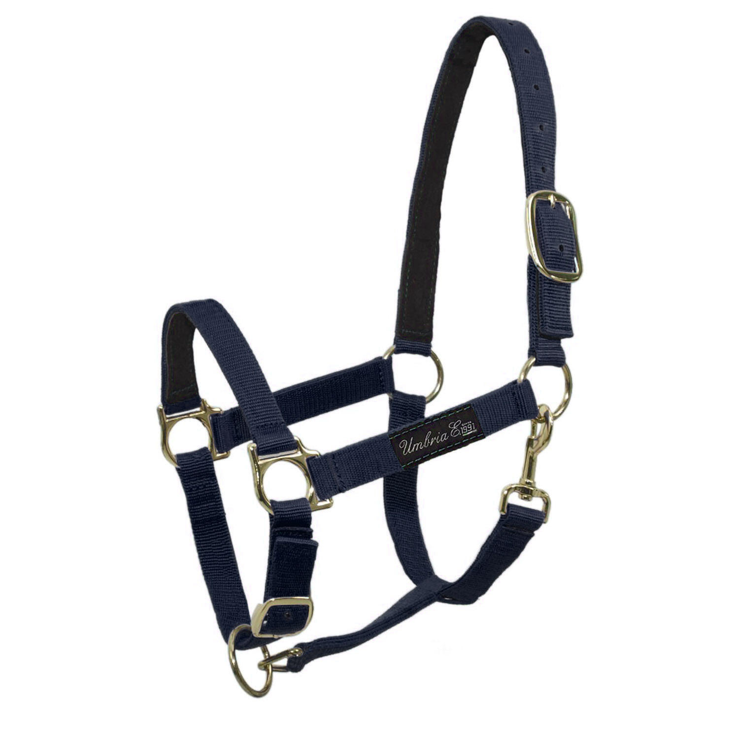 Nylonowy kantar dla konia ze skórzanym wzmocnieniem Umbria Equitazione