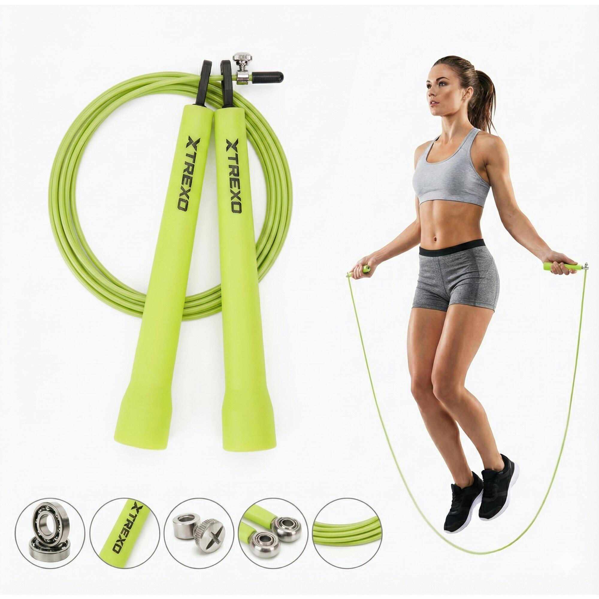 Skakanka XTREXO Basic+ zielony