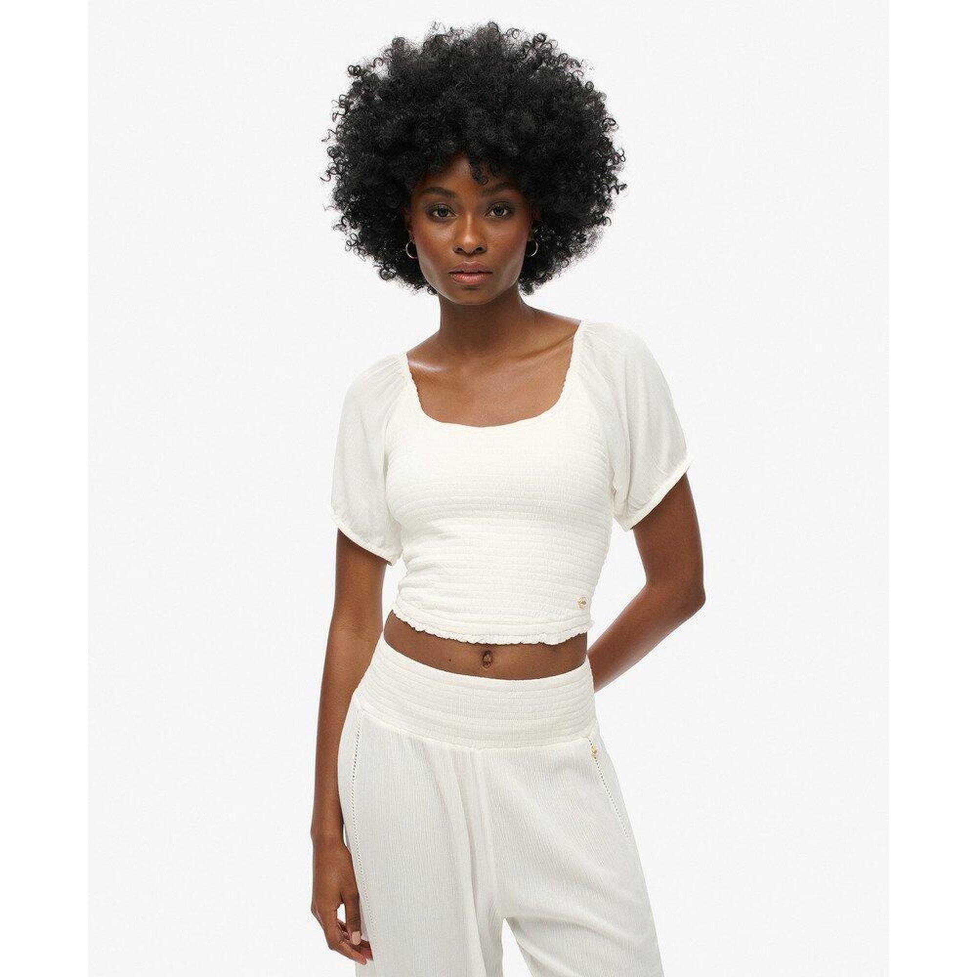 Bluzka tkana z marszczeniami