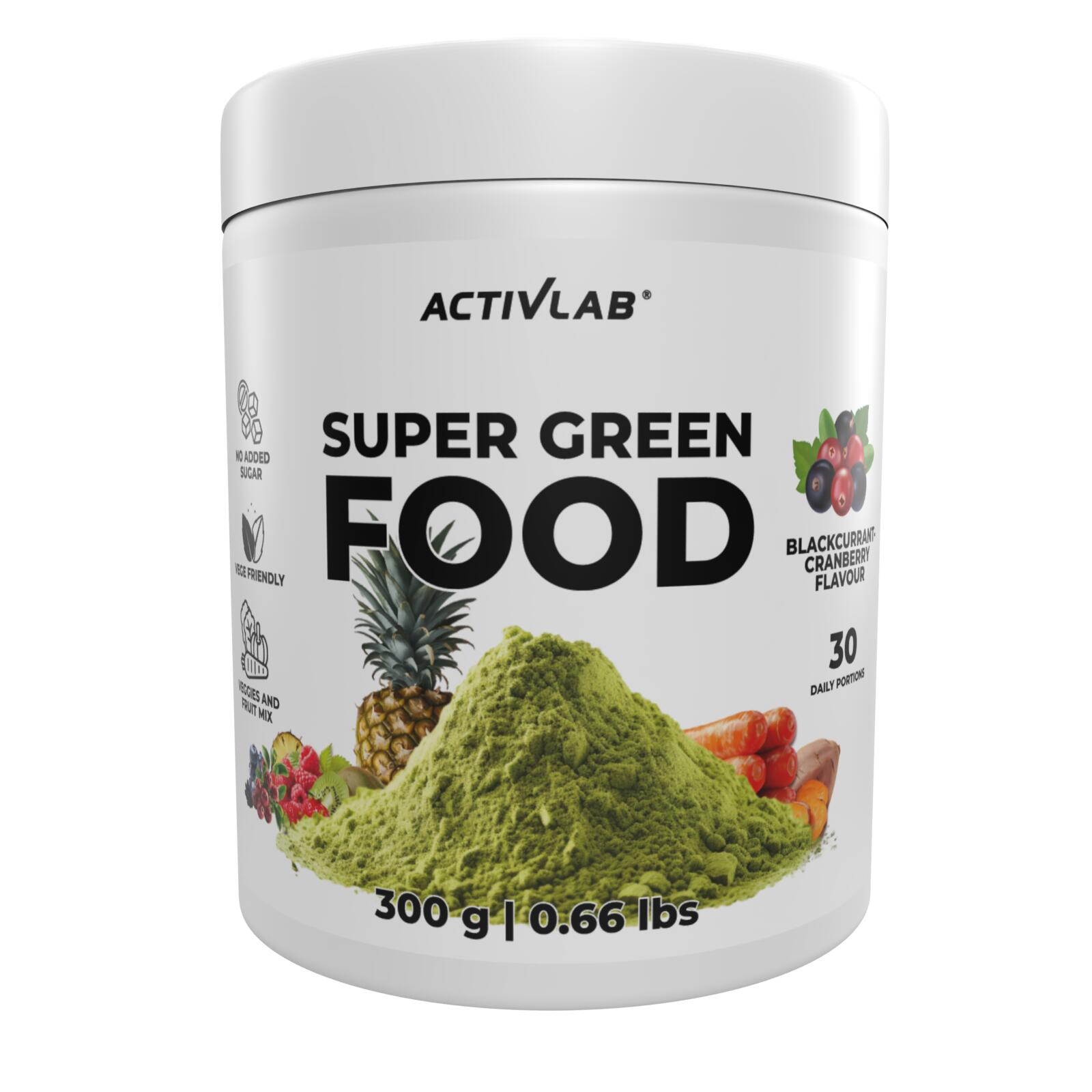 Spirulina Chlorella Witaminy SUPER Green Food 300 g porzeczka - żurawina