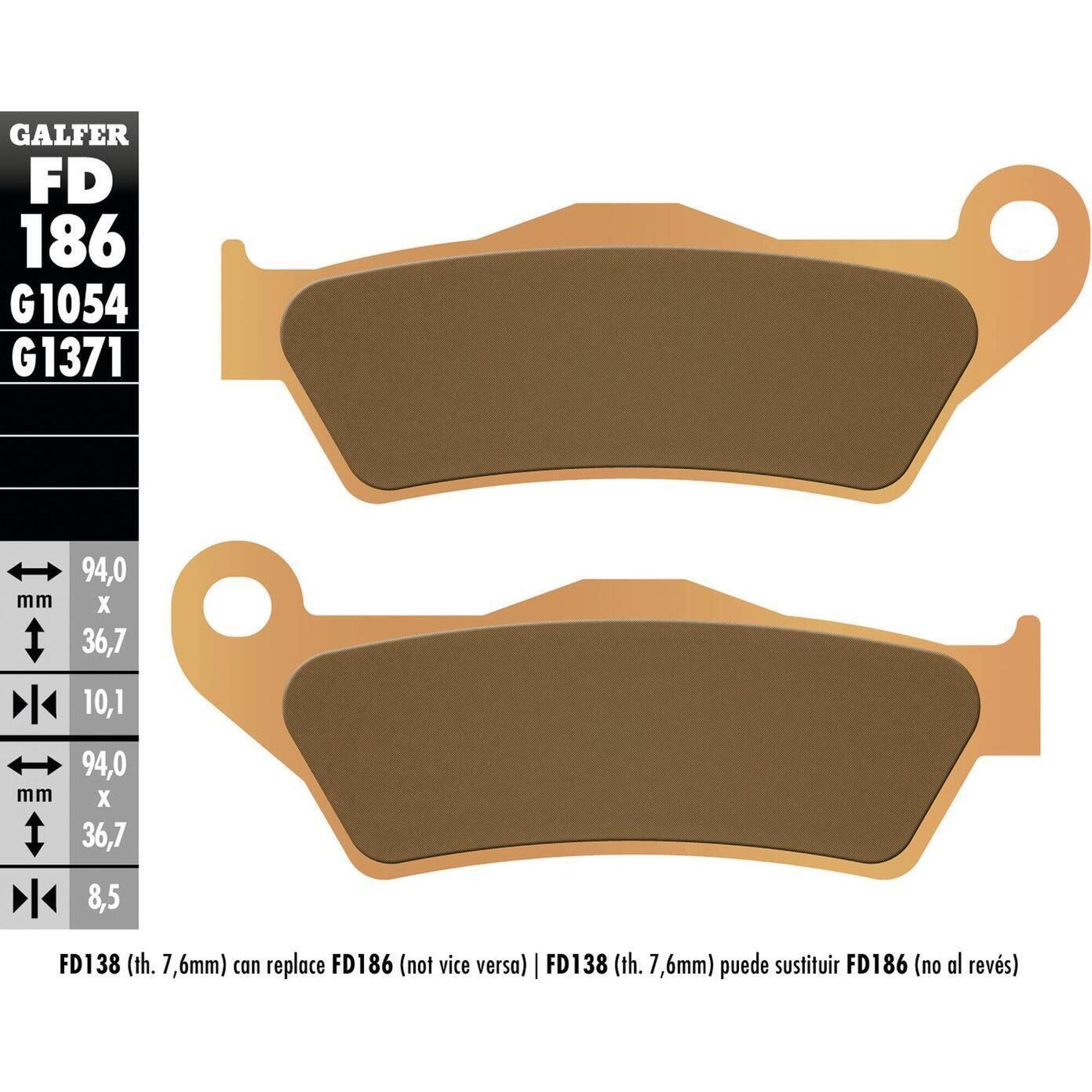 Klocki hamulcowe Galfer FD186 G1371 z metalu sinterowanego