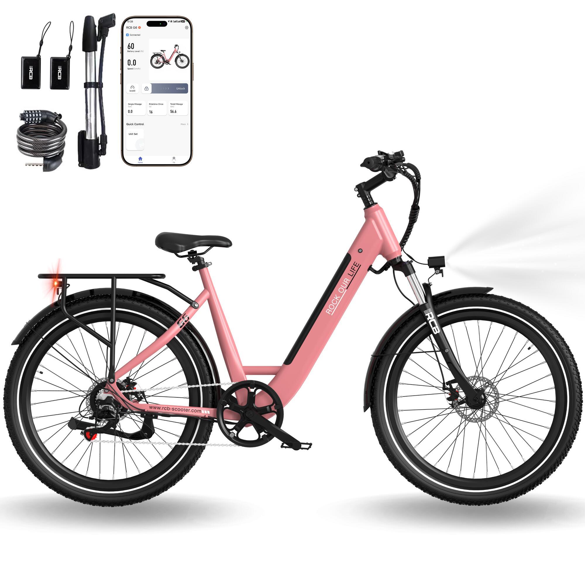 Rower elektryczny dla Dorosłych 27,5" E-Bike, APP NFC, RCB-G6