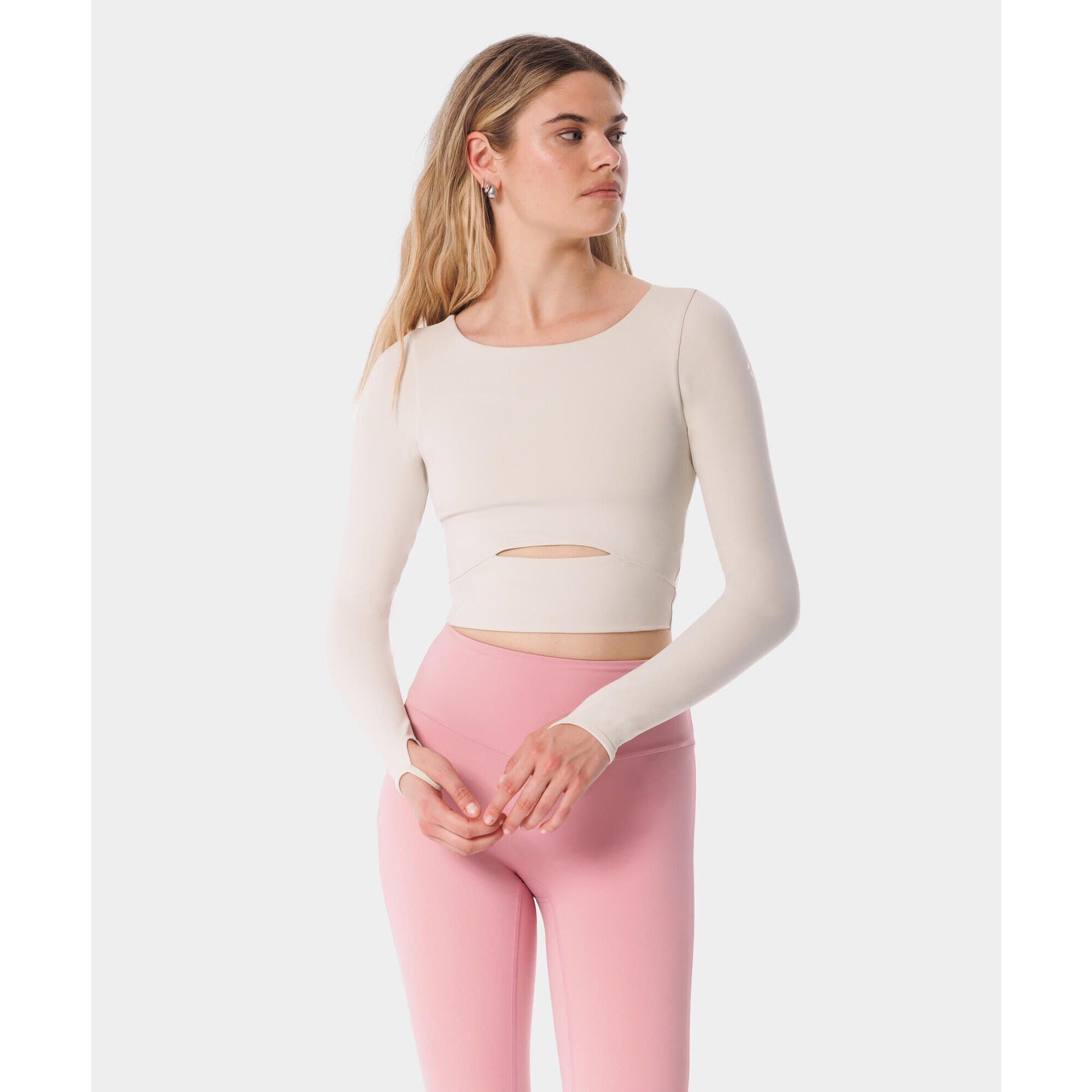 Longsleeve z wycięciem dla kobiet na fitness Carpatree Balletcore