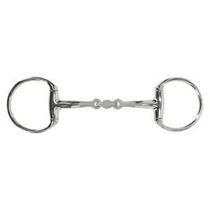 Wędzidło oliwkowe dla konia z podwójnymi łamańcami QHP