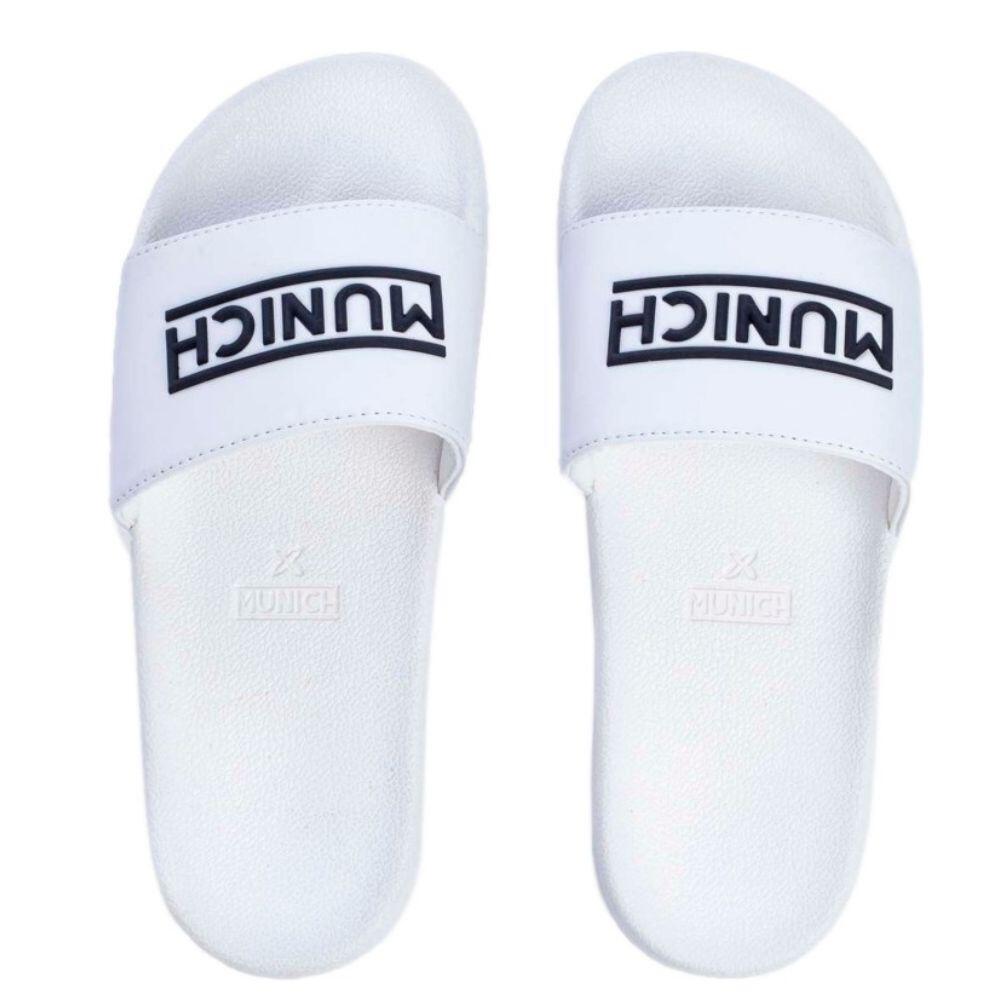 Sandały MUNICH FLAT SLIDER D LOGO WH Biały