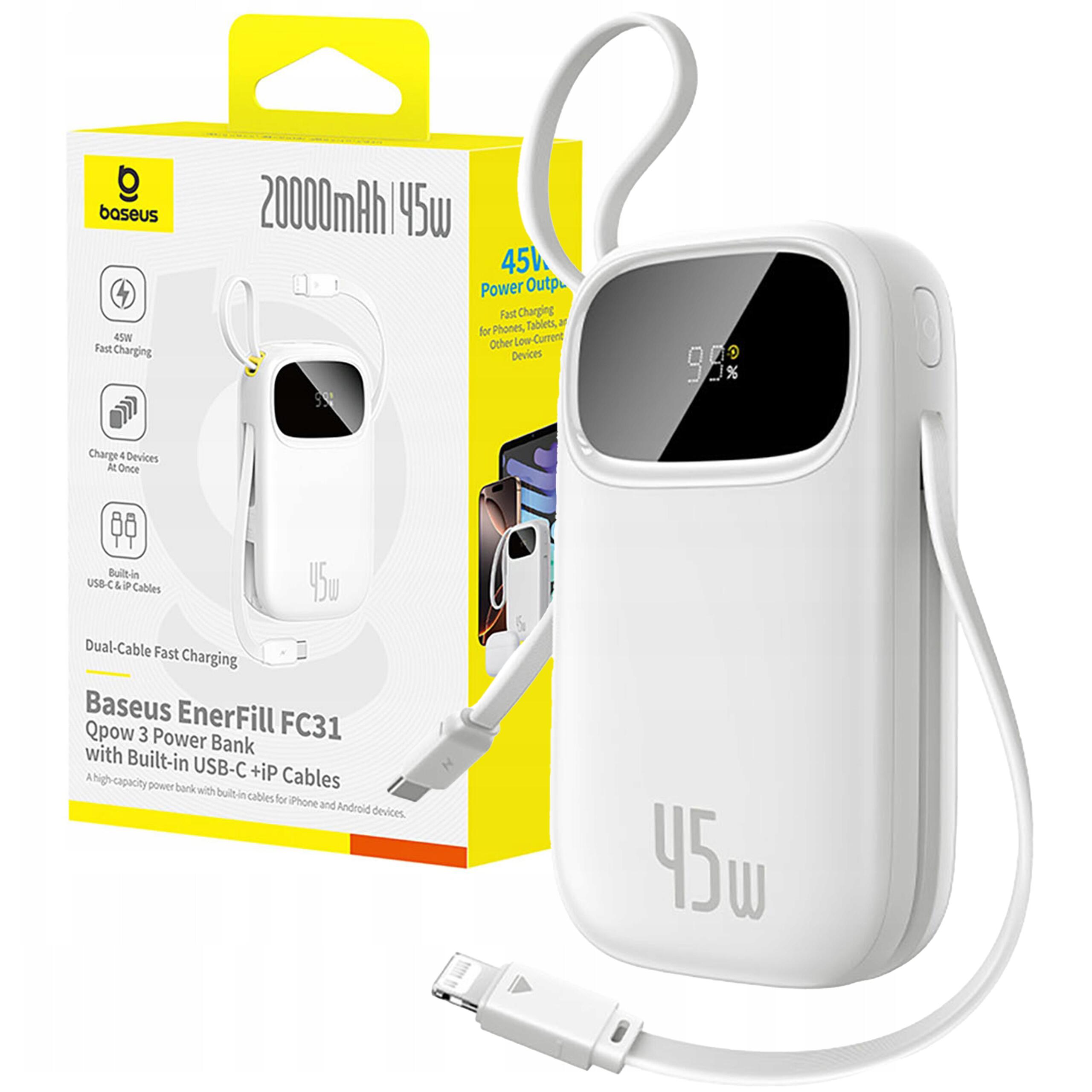 Powerbank Baseus 20000 mAh 45W USB-C USB lightning