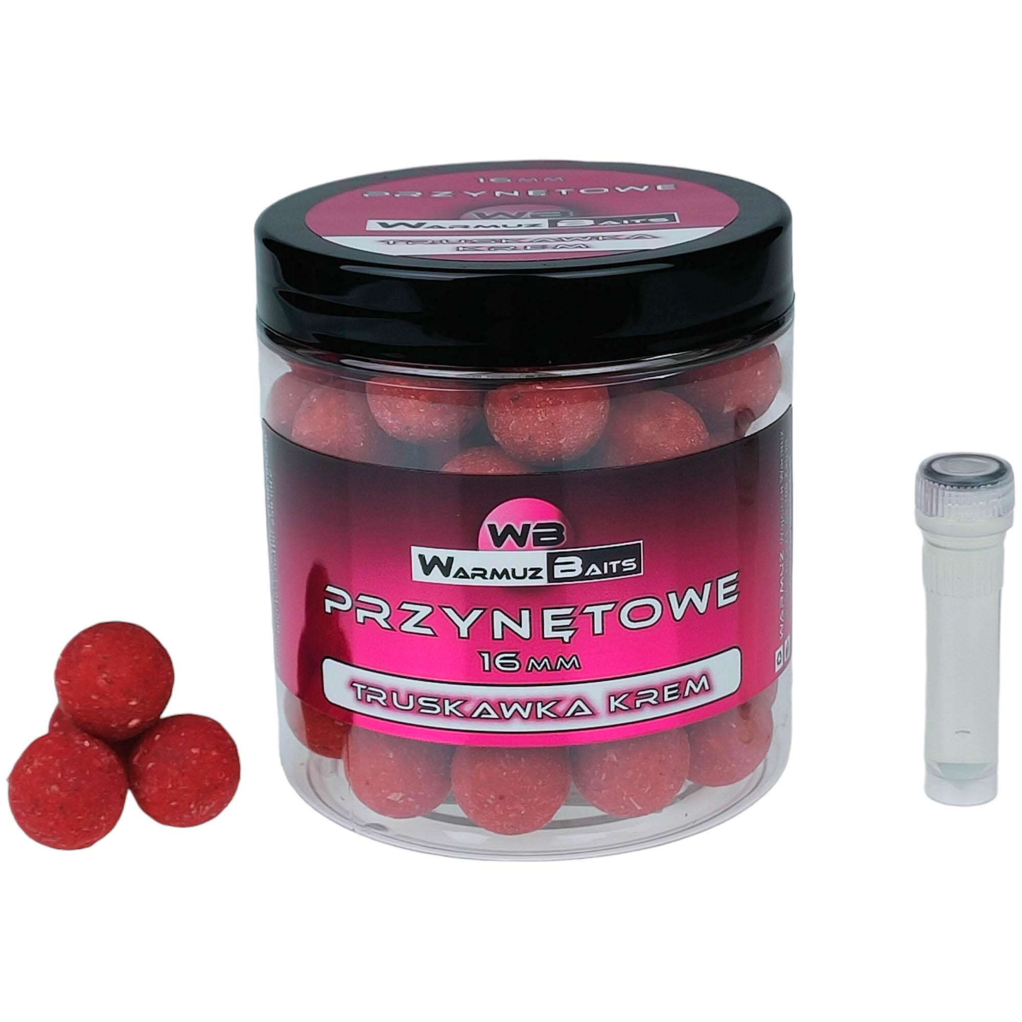 Przynęta Kulki Przynętowe Warmuz Baits Truskawka Krem 16Mm + Dopalacz