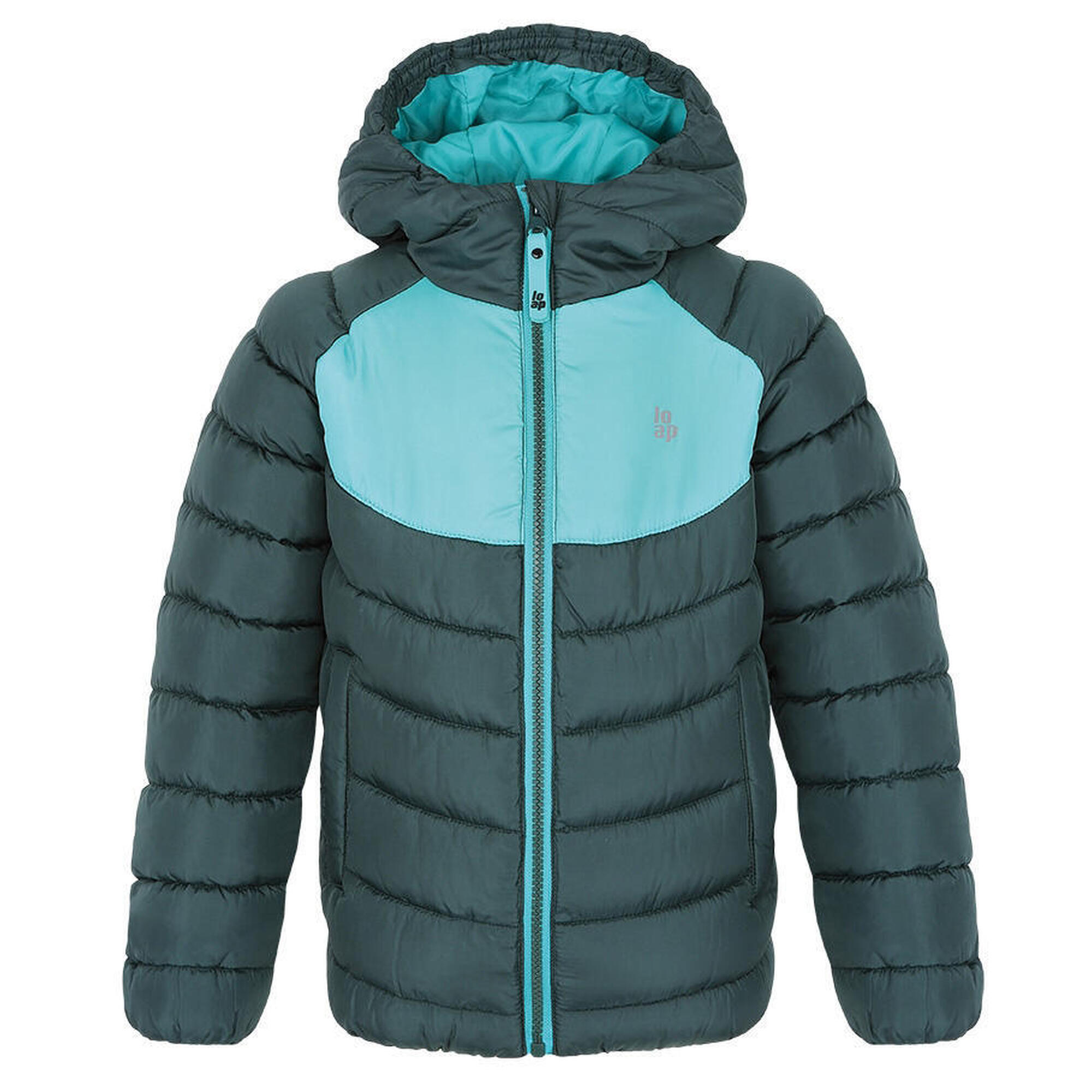 Kurtka ocieplana dziecięca Loaf Insum ciemnozielona 122-128 — wodoodporna