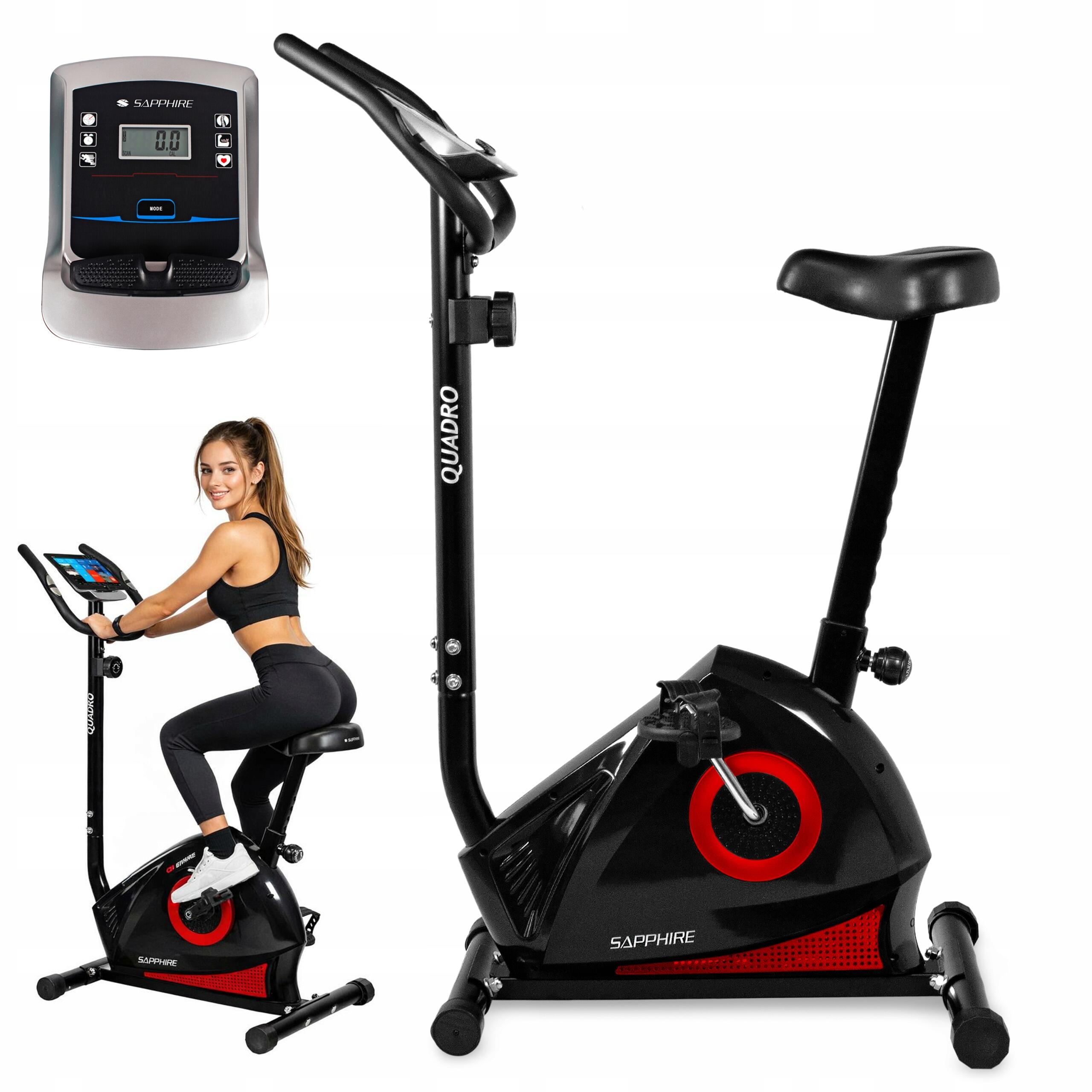 ROWER stacjonarny magnetyczny QUADRO rowerek TRENINGOWY do ćwiczeń SAPPHIRE