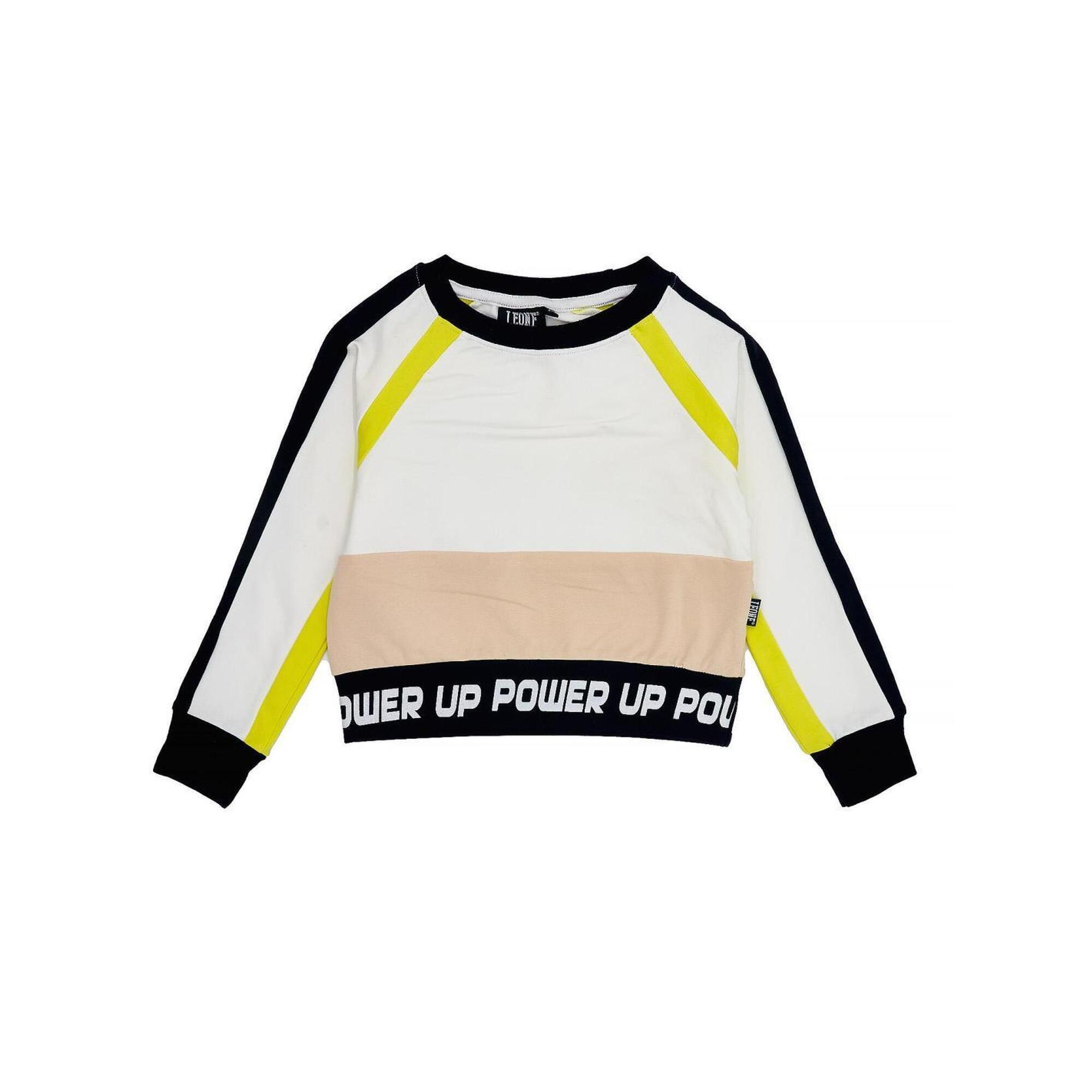 Neonowa bluza dziewczęca z okrągłym dekoltem