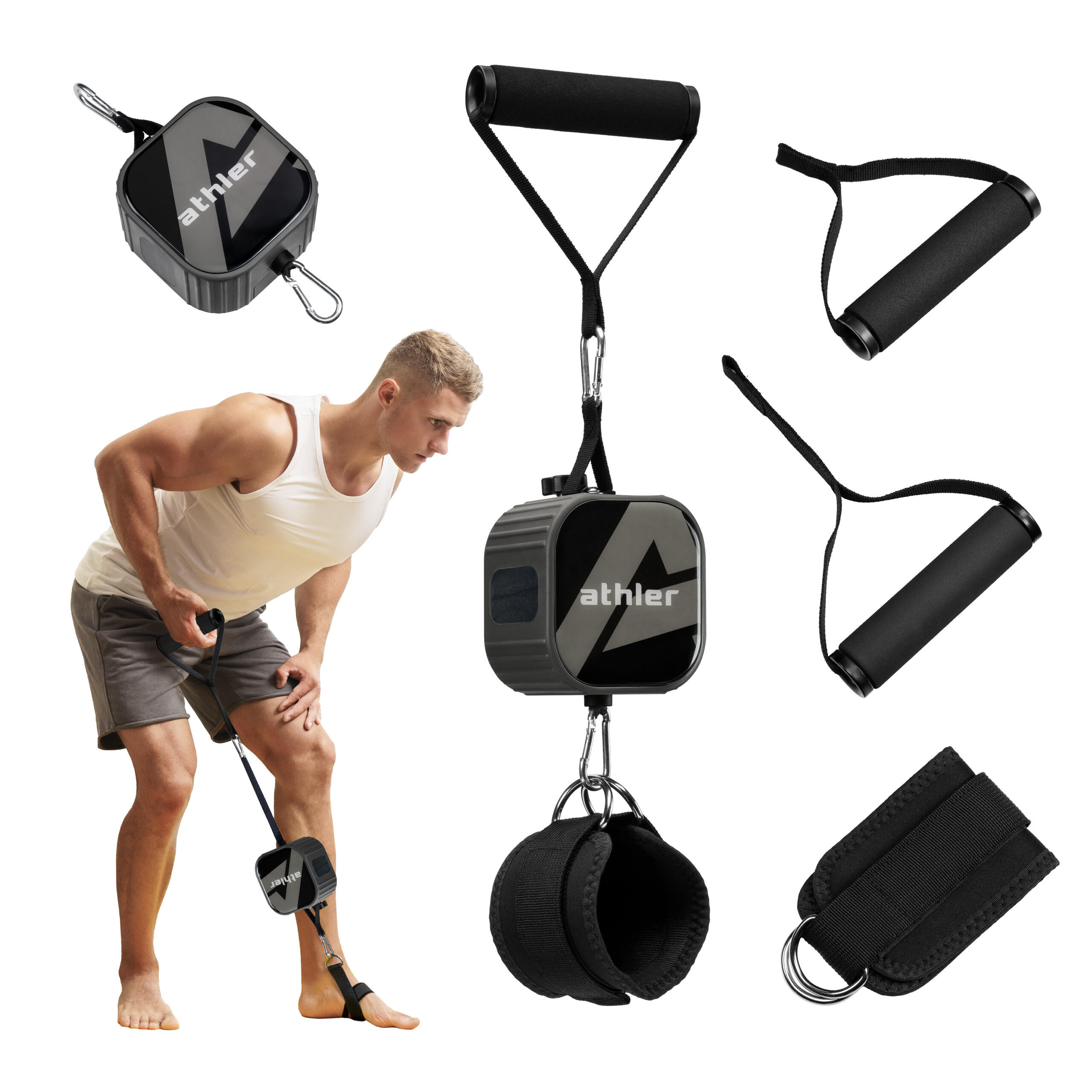 Wielofunkcyjny wyciąg Athler Agile 10 kostka fitness z regulacją oporu