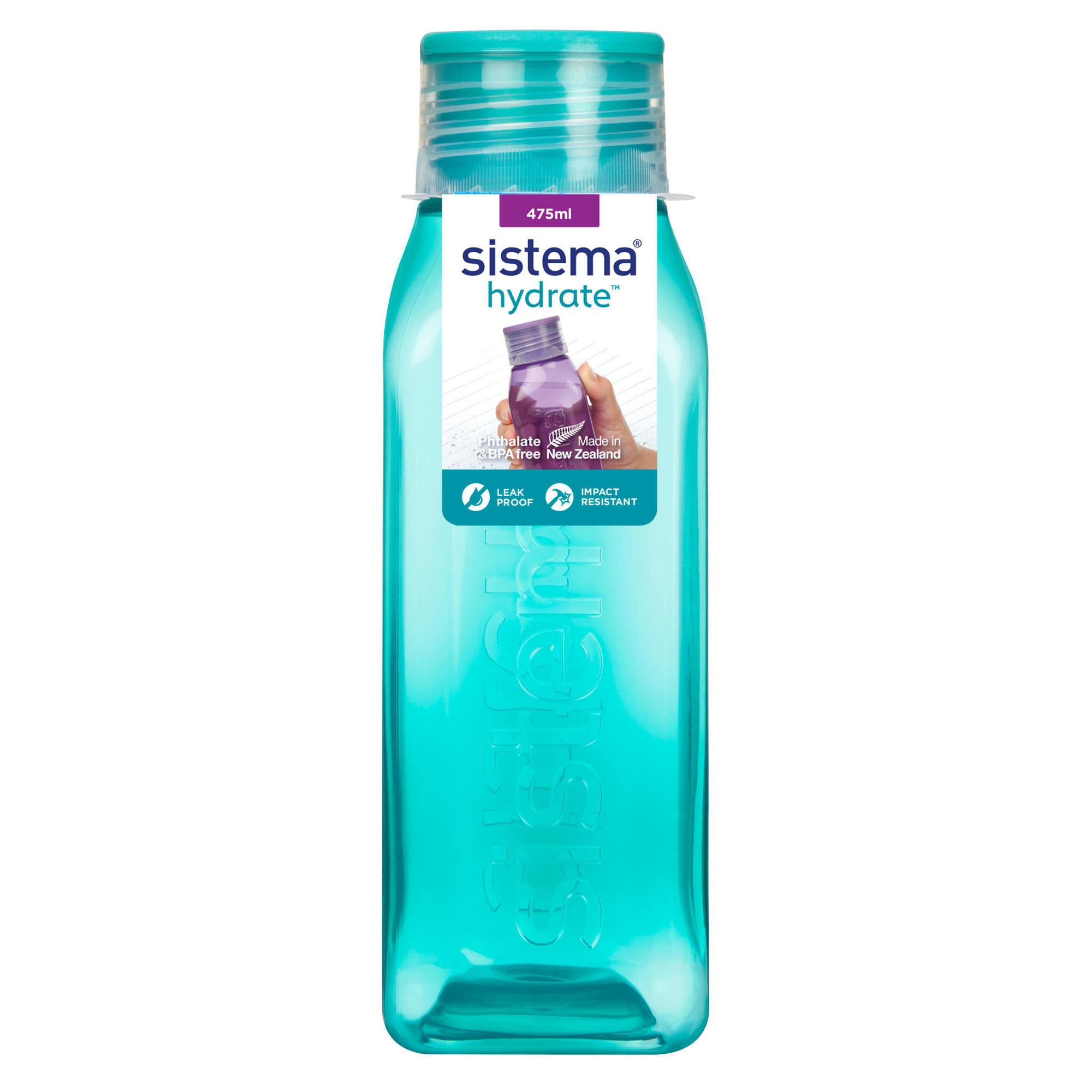 Kwadratowa butelka z zakrętką Hydrate Square 475 ml