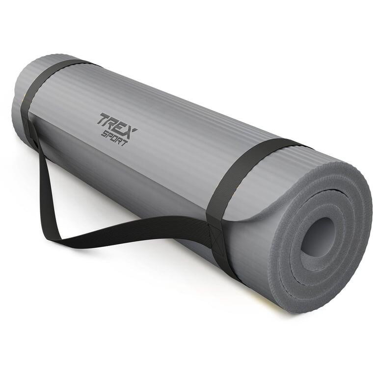 Mata fitness do ćwiczeń jogi pilatesu Trex Sport 190x80cm szara 20mm