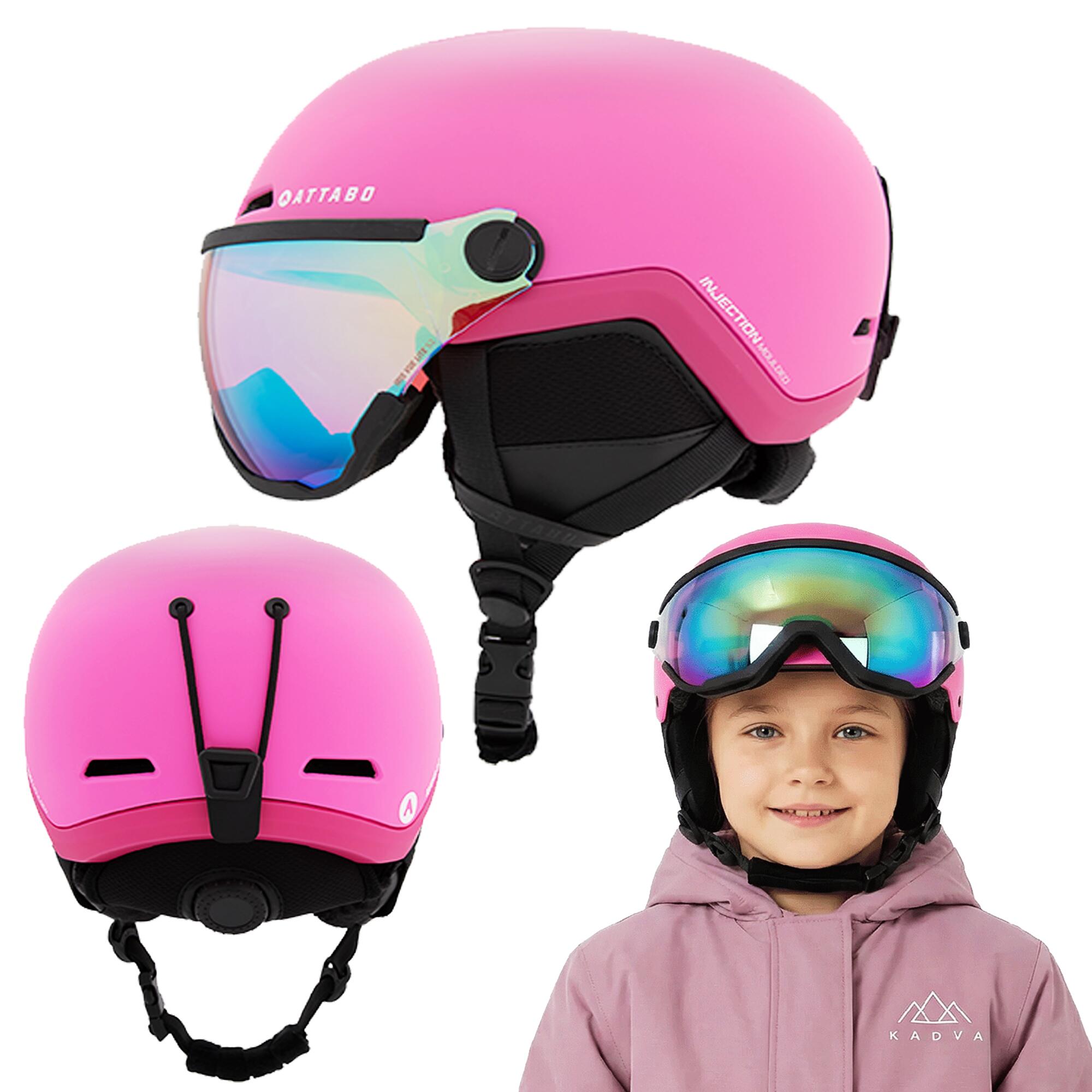 Kask narciarski dziecięcy ATTABO Avens 2.0 Jr Visor różowy 51-54 cm