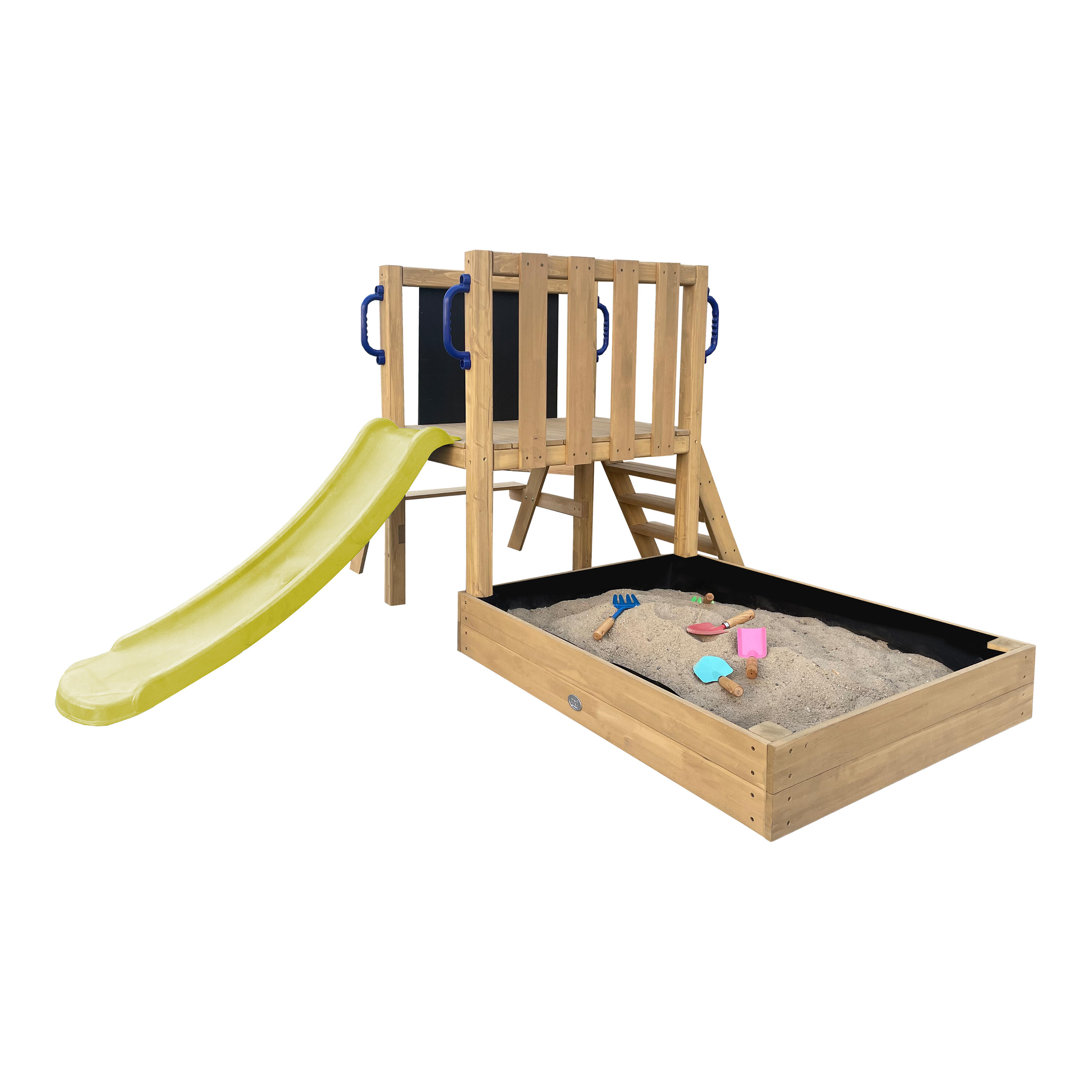 AXI Leah Mini plac zabaw, drewno, zielona zjezdzalnia, piaskownica