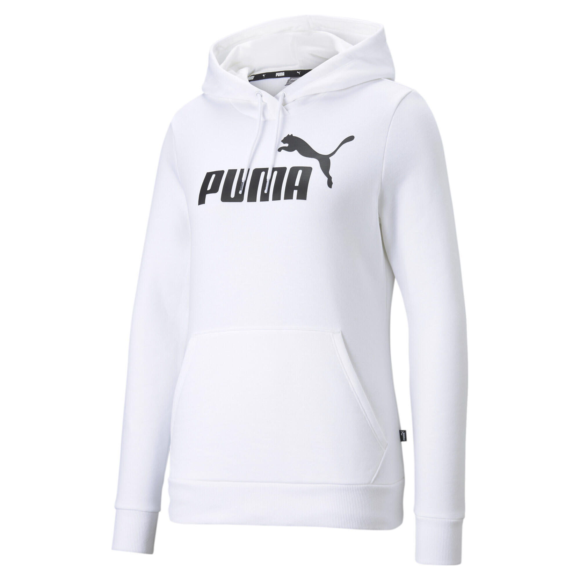 Damska bluza z kapturem z logo Essentials PUMA White
