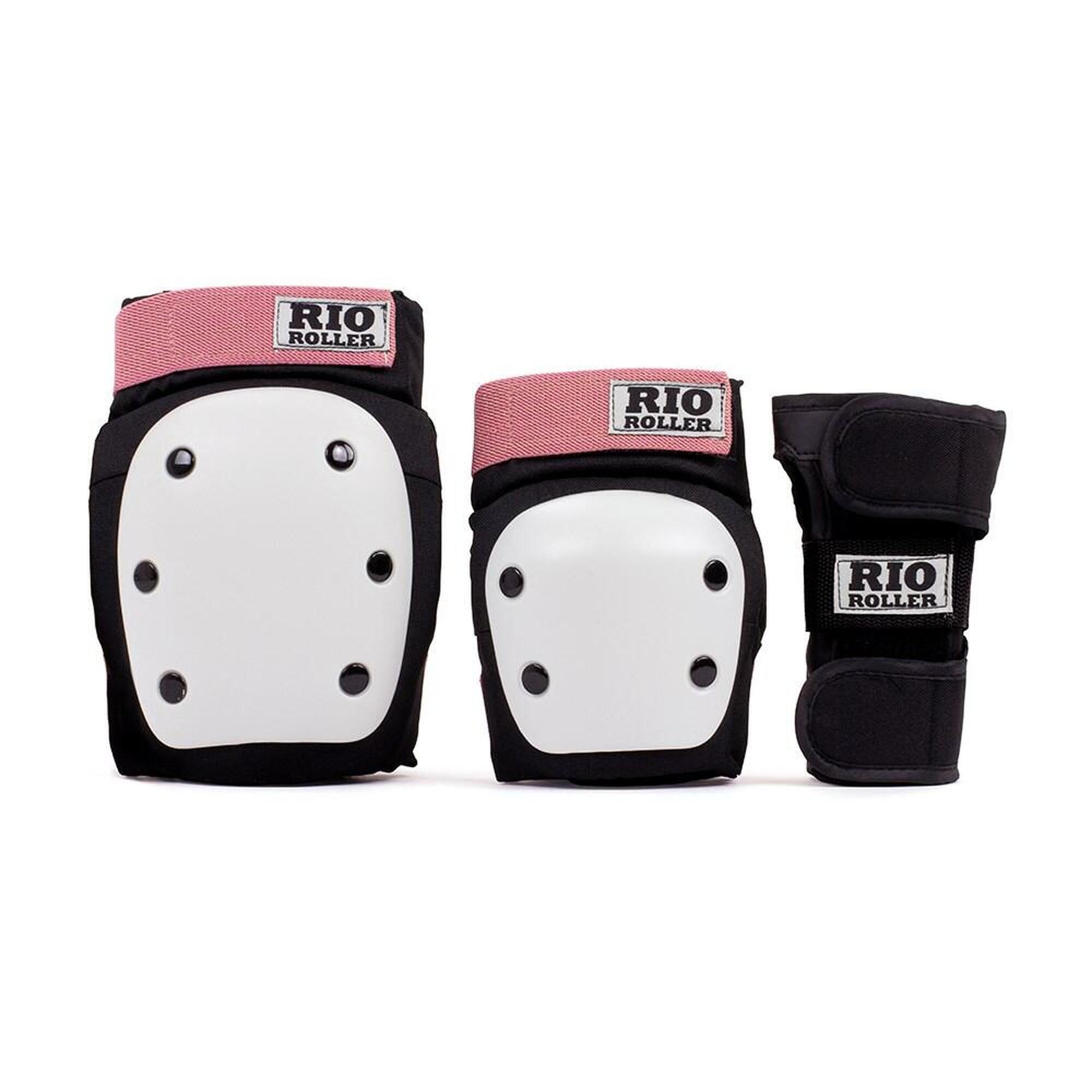Rolki Zestawy Rio Roller Triple Skate Pads Ochraniacze Na Rolki - S - Black R...
