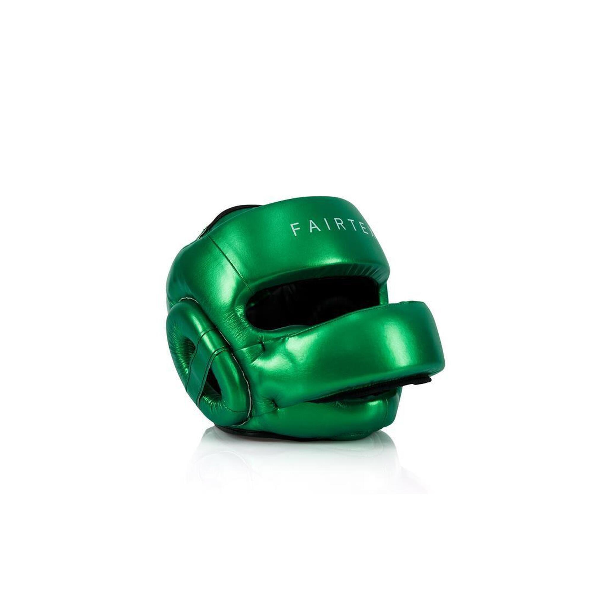 Kask Bokserski Sparingowy Fairtex HG17 z Ochroną Nosa Zielony L