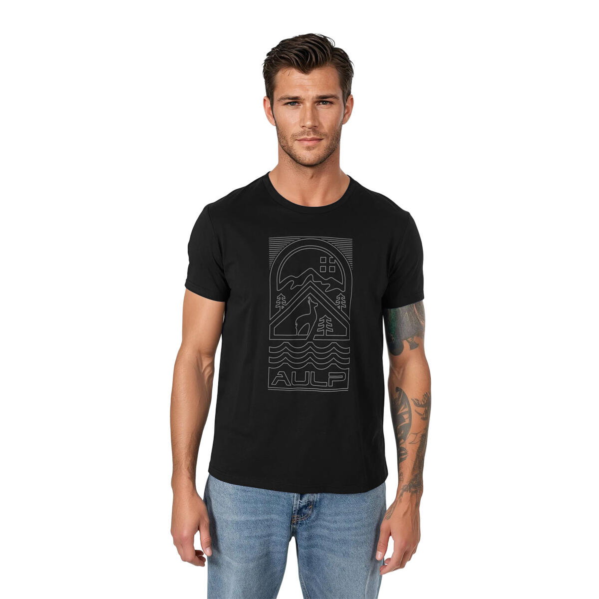 T-shirt męski AULP BOGUS komfortowy lekki prosty krój