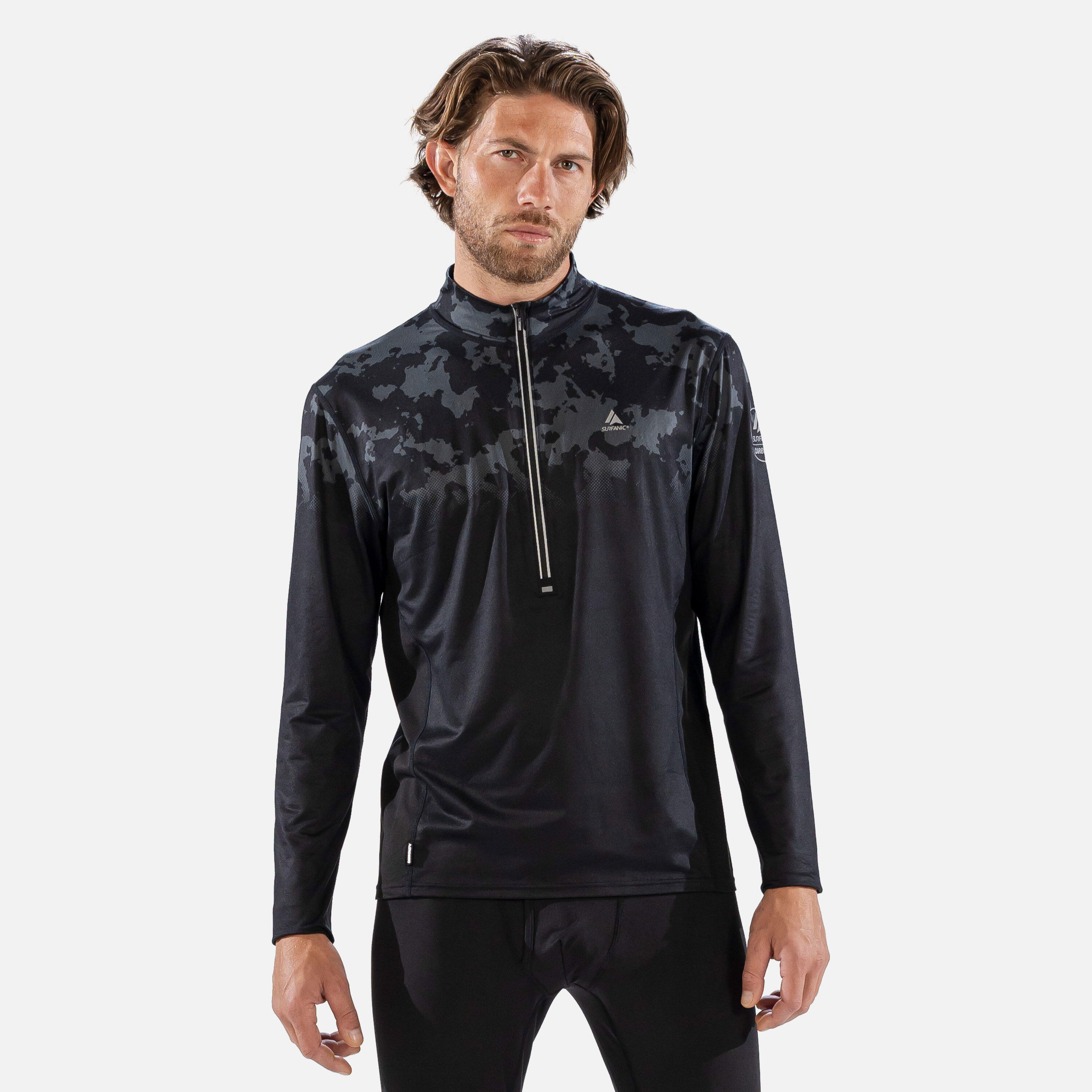 Surfanic Męska Bluza Termoaktywna Carbon Dri Koszulka z Zamkiem SWU1604-020