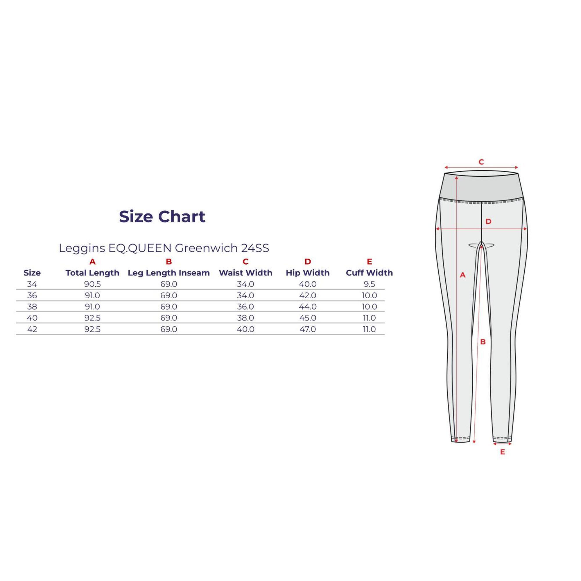 Legginsy jeździeckie damskie EQUESTRIAN QUEEN Greenwich 24SS z pełnym lejem