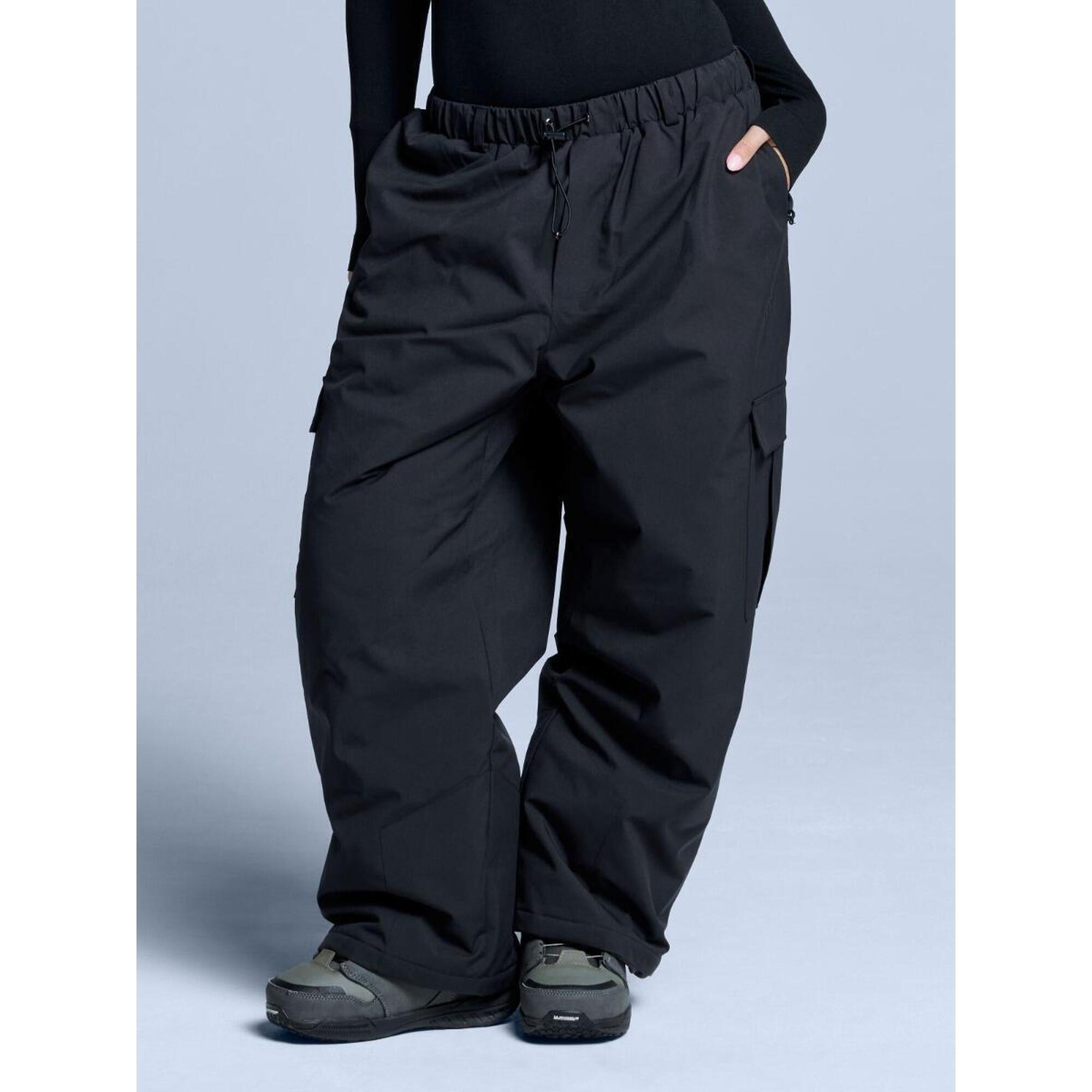 Spodnie narciarskie - Unisex - Luźny krój - Park - Czarne