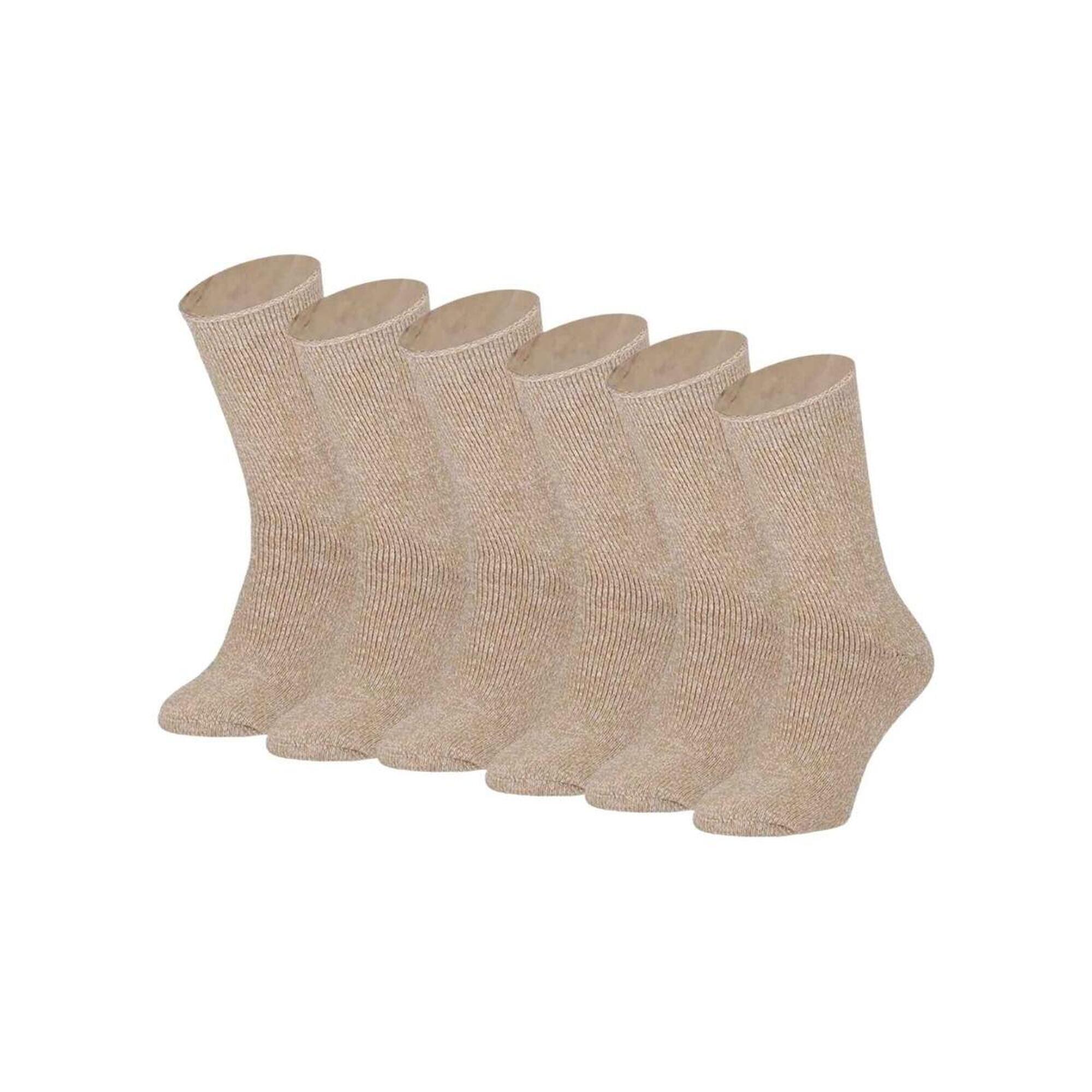 Damskie Skarpety Termiczne Heatkeeper - 4 Pary - Beżowy Melanż