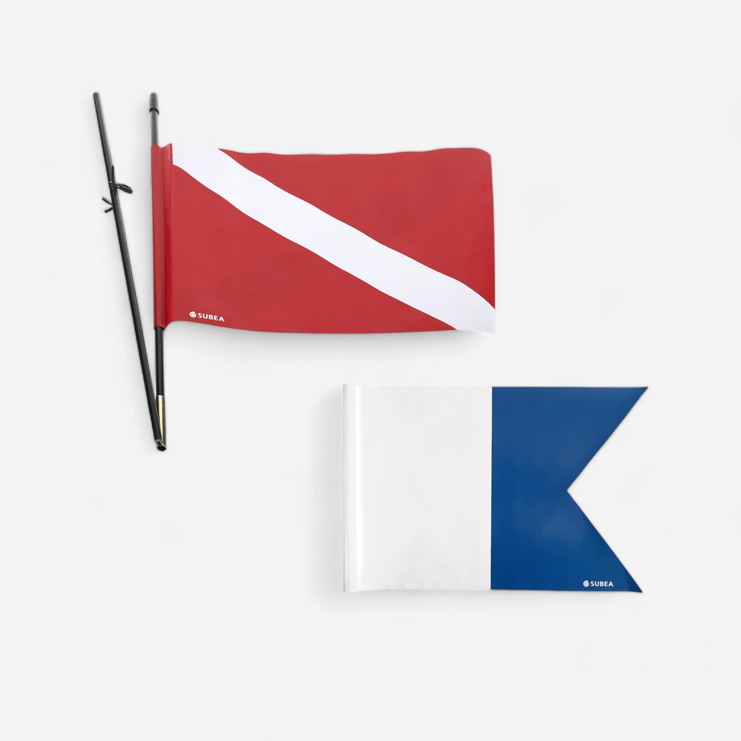 Maszt+flaga sygnalizacyjna do szczelnego plecaka i boi do łowiectwa podw. Subea