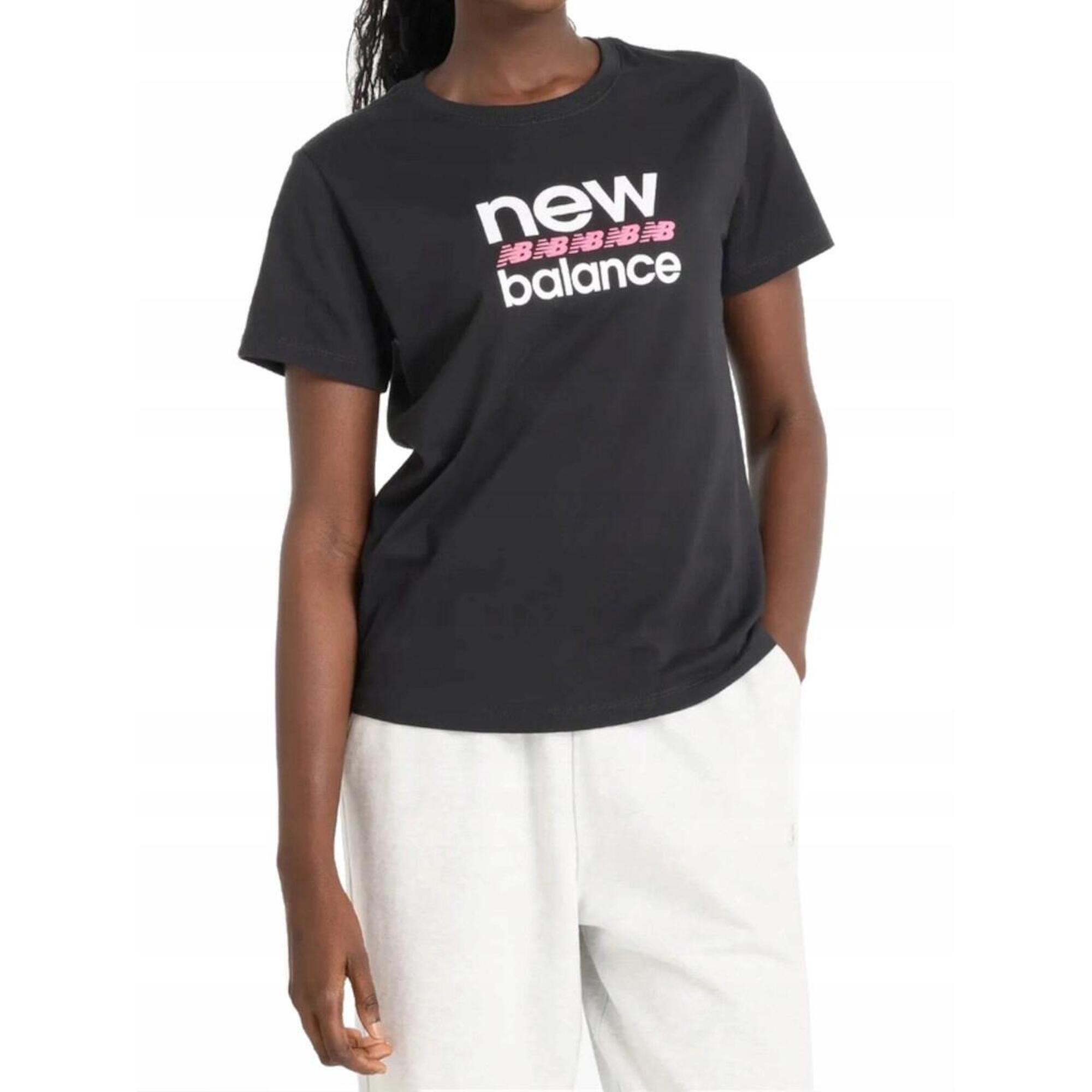 KOSZULKA damska NEW BALANCE WT51540BK bawełniana czarna sportowa M