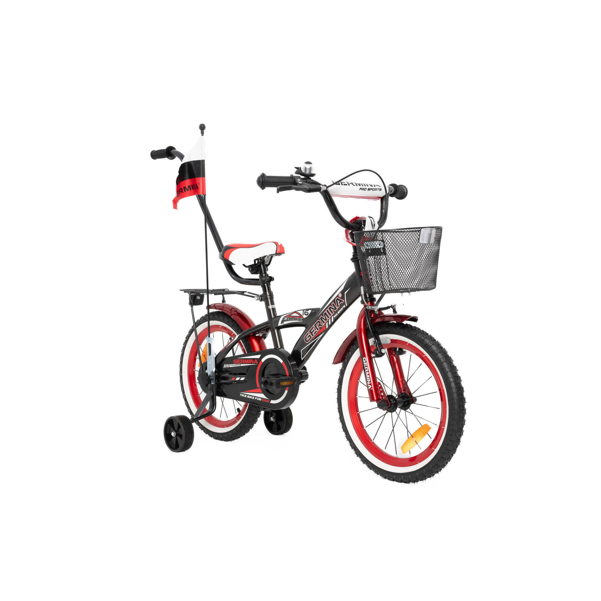 Rowerek dziecięcy rower dla chłopca 16 cali czarny BMX z koszykiem kółkami