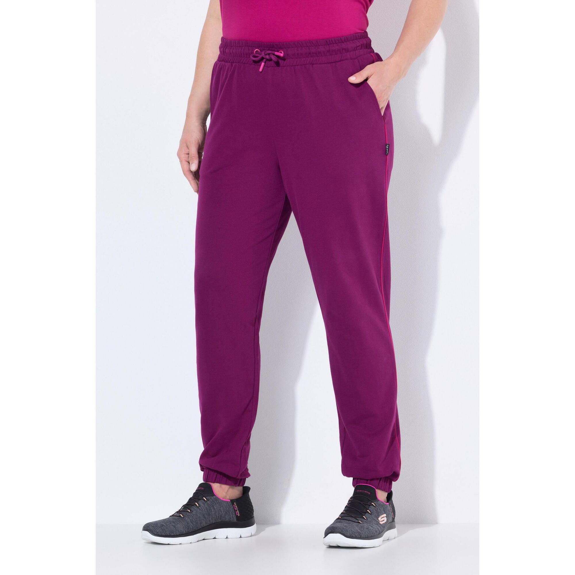 Damskie Spodnie dresowe lamówka z boku elastyczny ściągacz elastyczny dół