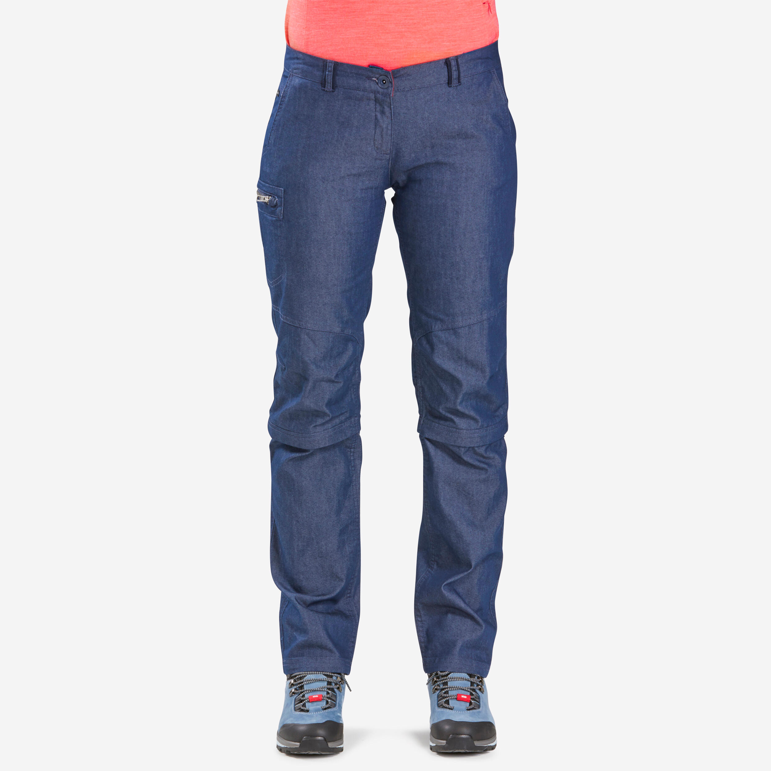 Spodnie trekkingowe damskie Forclaz Modul Travel 100 Jeans