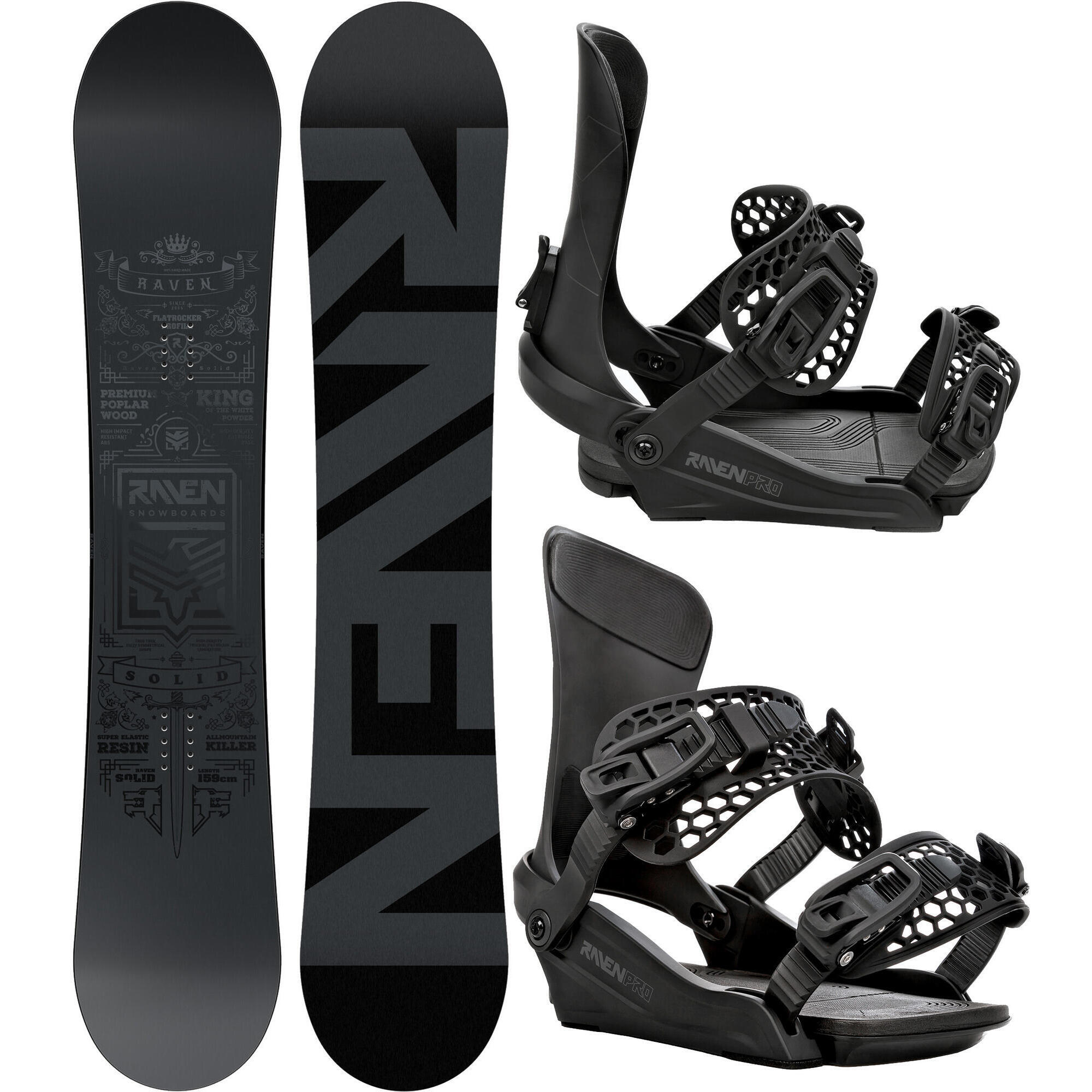 Zestaw Deska snowboardowa Raven Solid Steel + wiązania Raven King