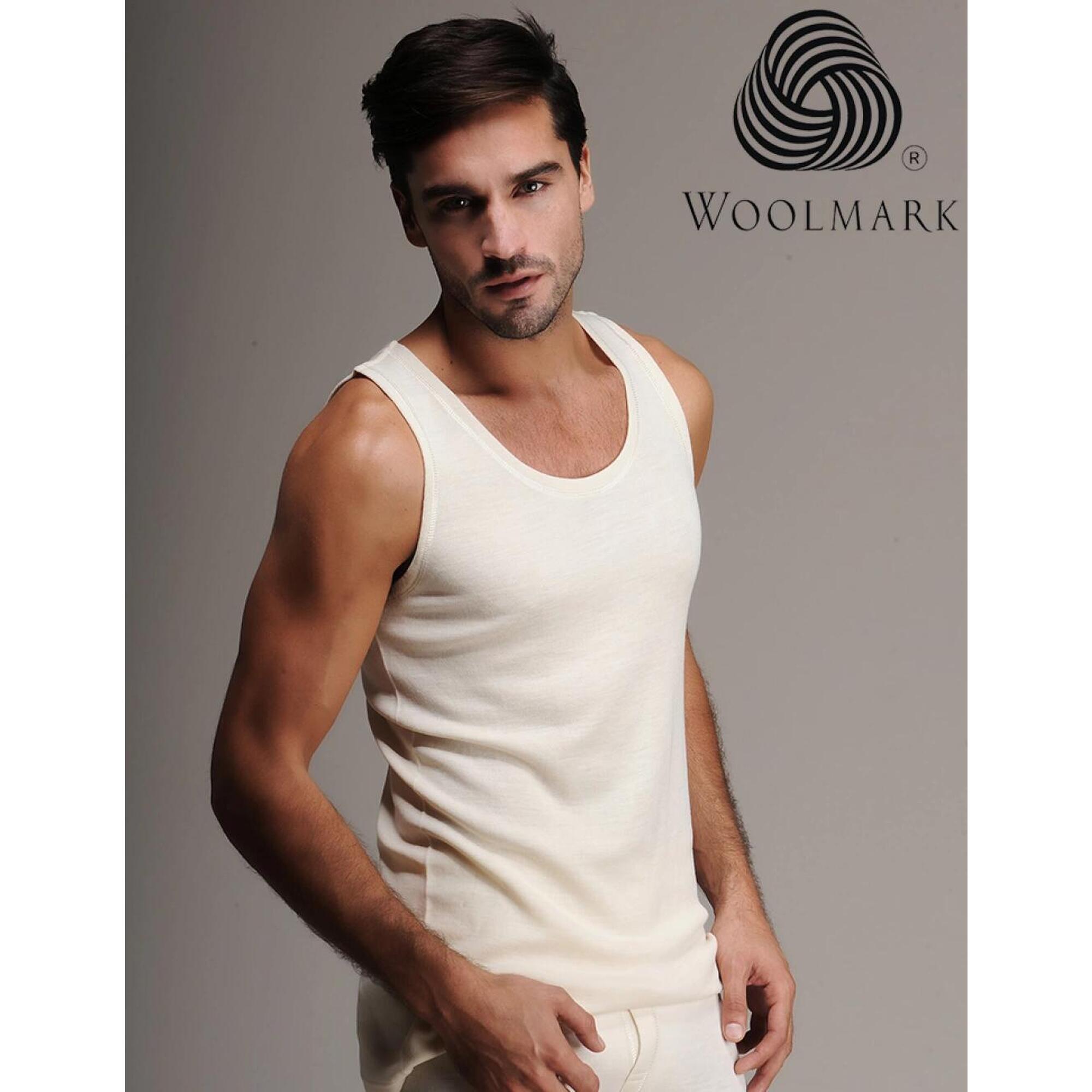 Koszulka termoaktywna męska 100% wełna merino bez rękawów Woolona